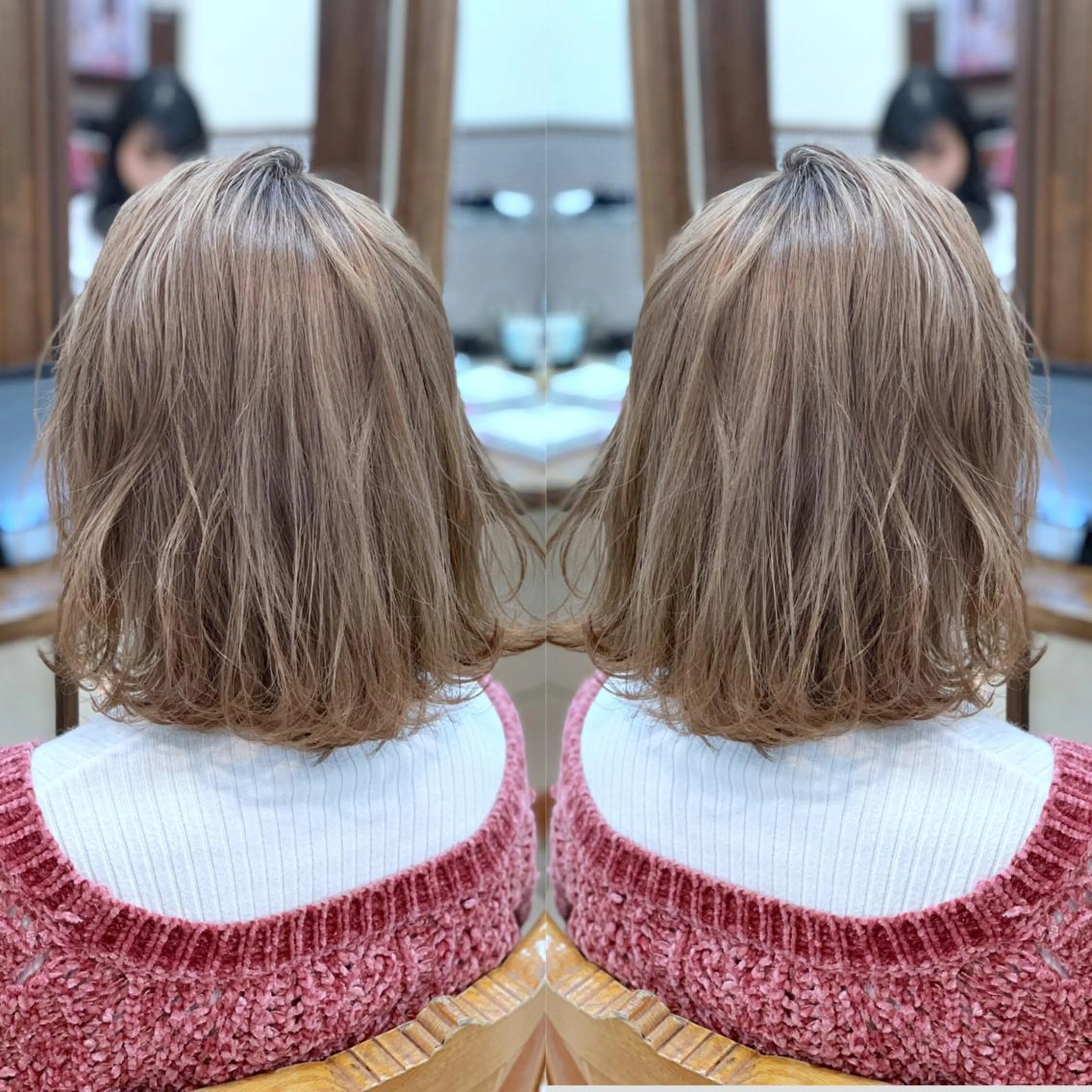 ミディアム カラー 竹内 結希のヘアスタイル