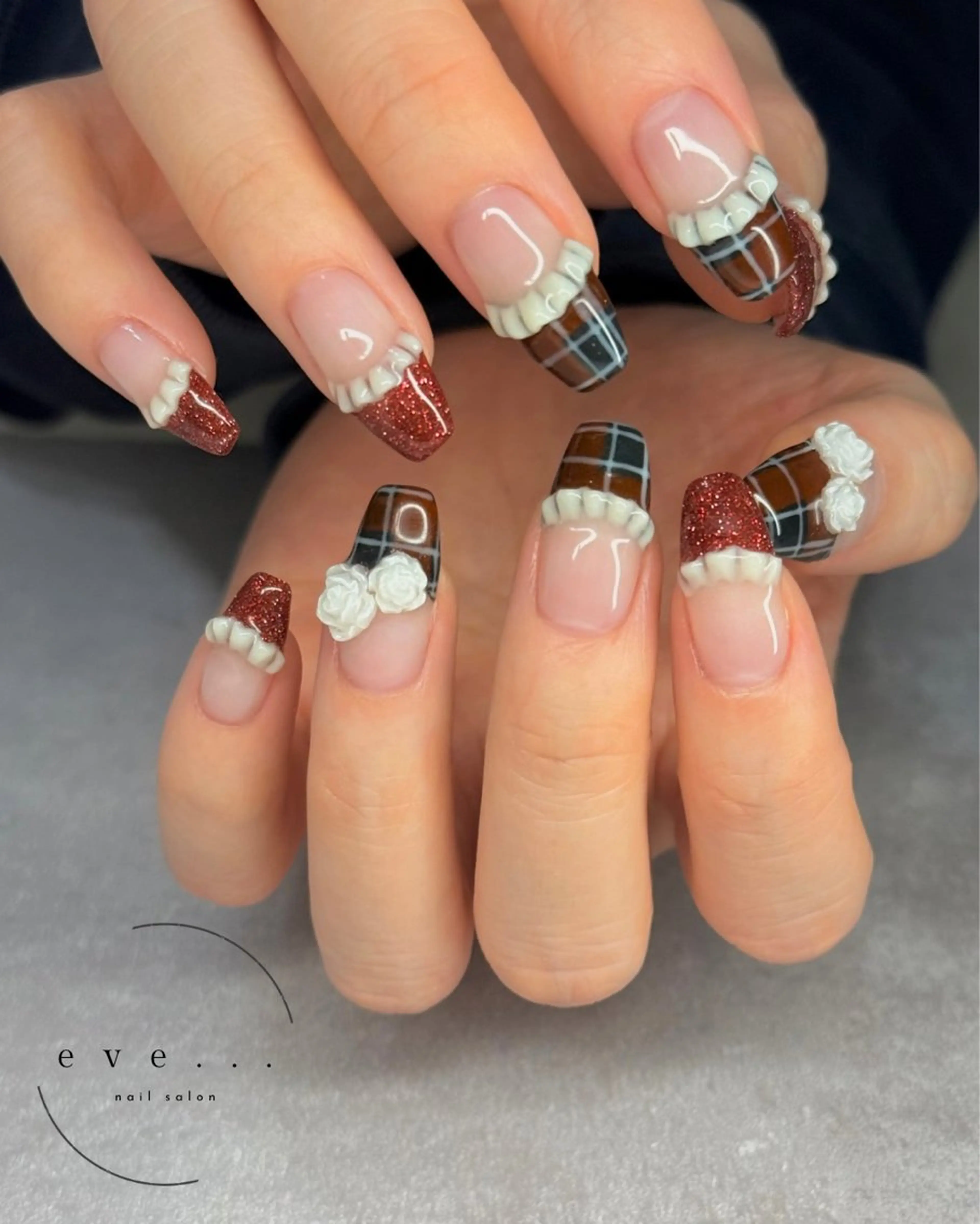 ネイル 冬ネイル クリスマス ハンドネイル nail salon eve...のネイルデザイン