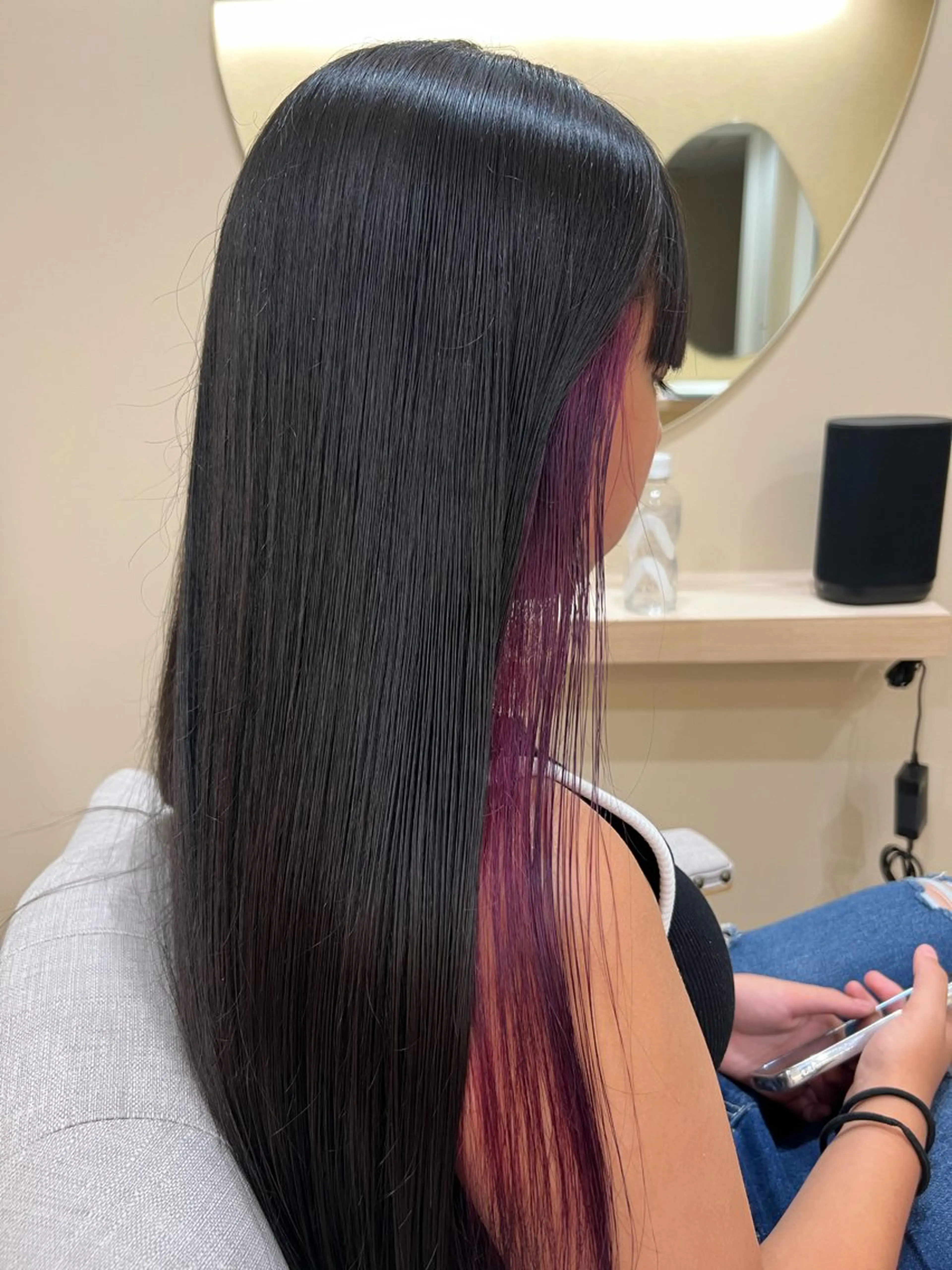 ブリーチ込イヤリングカラー+全体カラー+Aujua2STEPトリートメントの写真