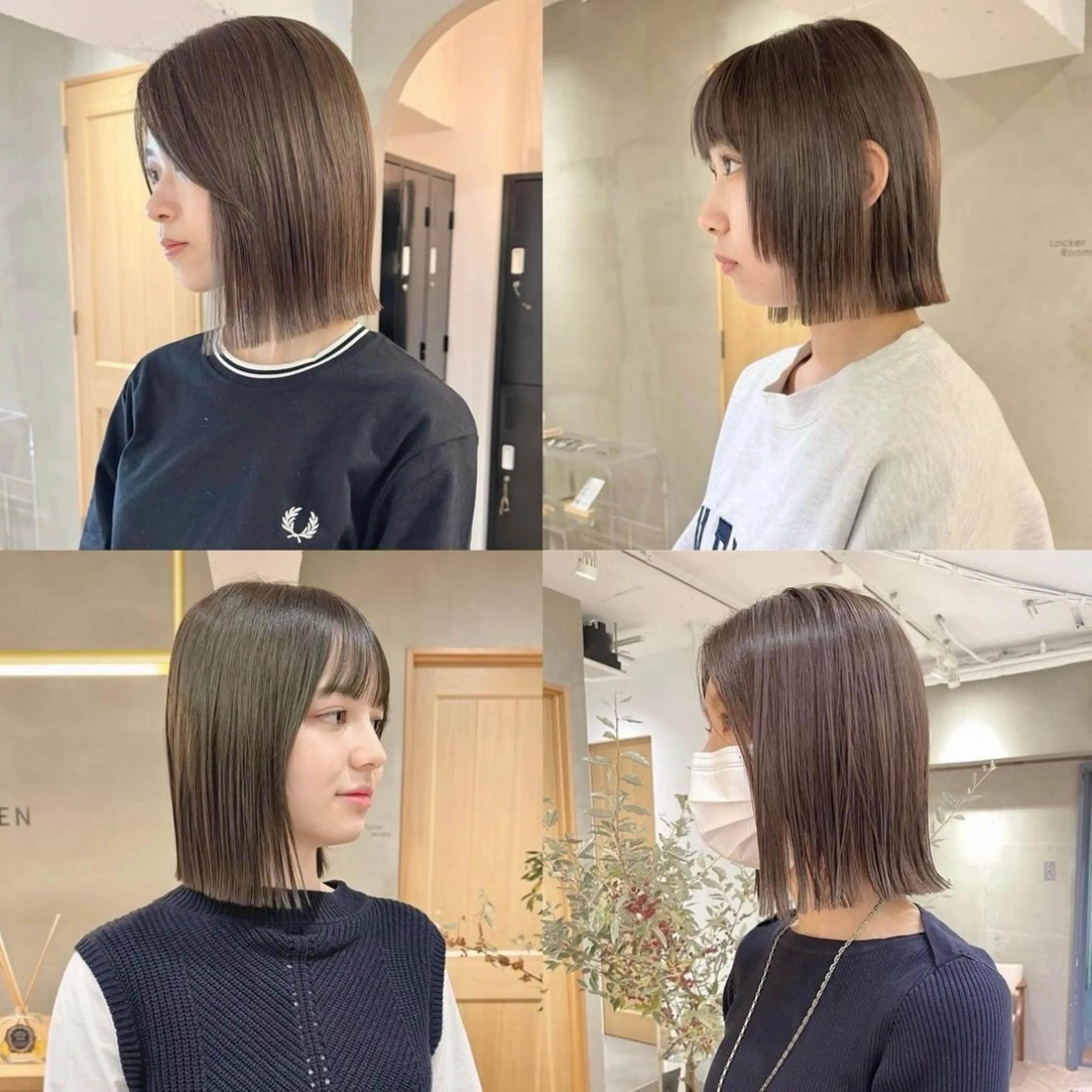 ミディアム カラー ベージュカラー ダブルカラー イヤリングカラー グレージュ イルミナカラー カット ヘアカラー トリートメント ボブ/レイヤー 🌟梅田盛一🌟のヘアスタイル