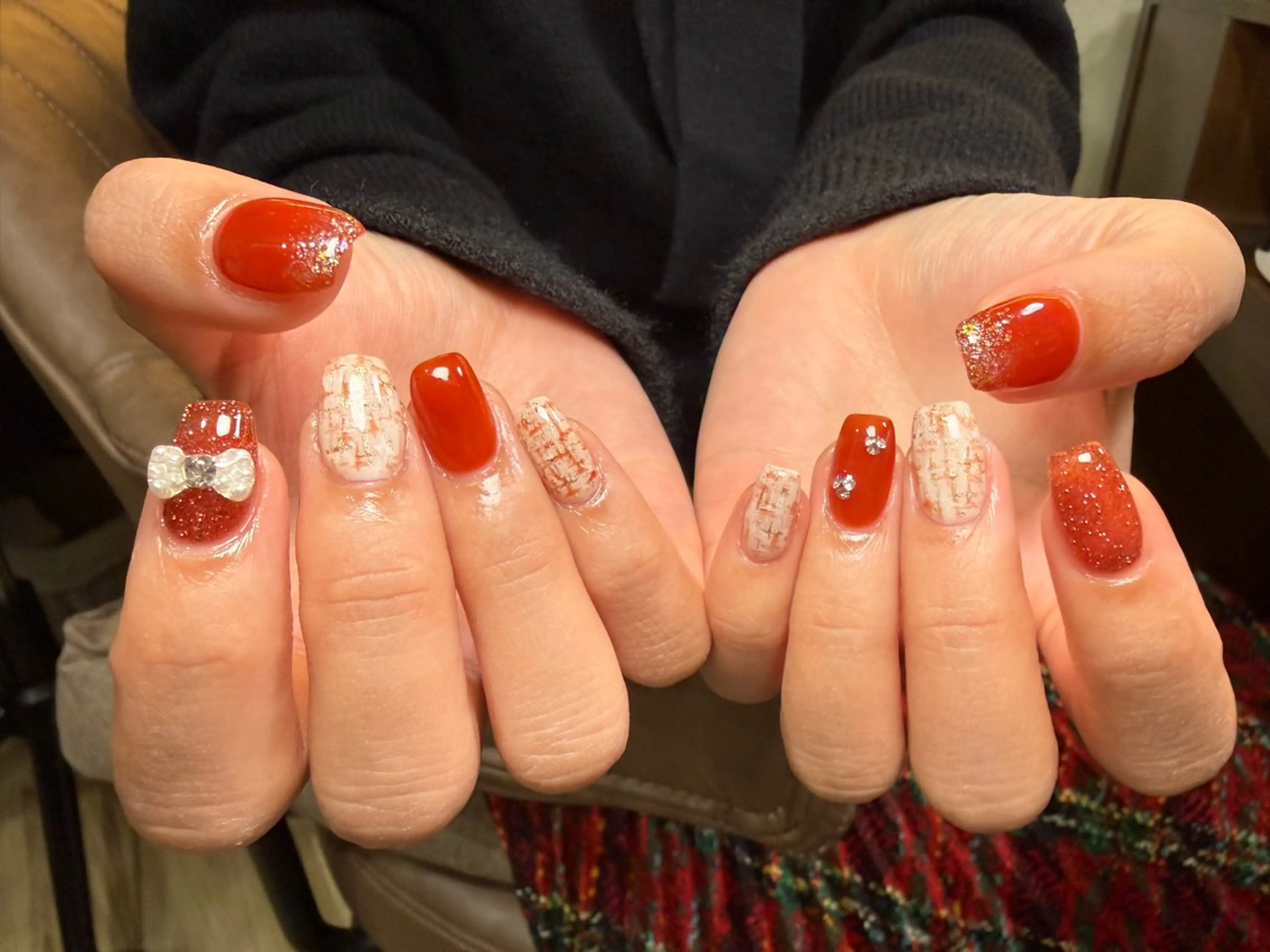 ネイル ラメ(グリッター) ニュアンスネイル シンプルネイル 冬ネイル 清水 夏澪のネイルデザイン