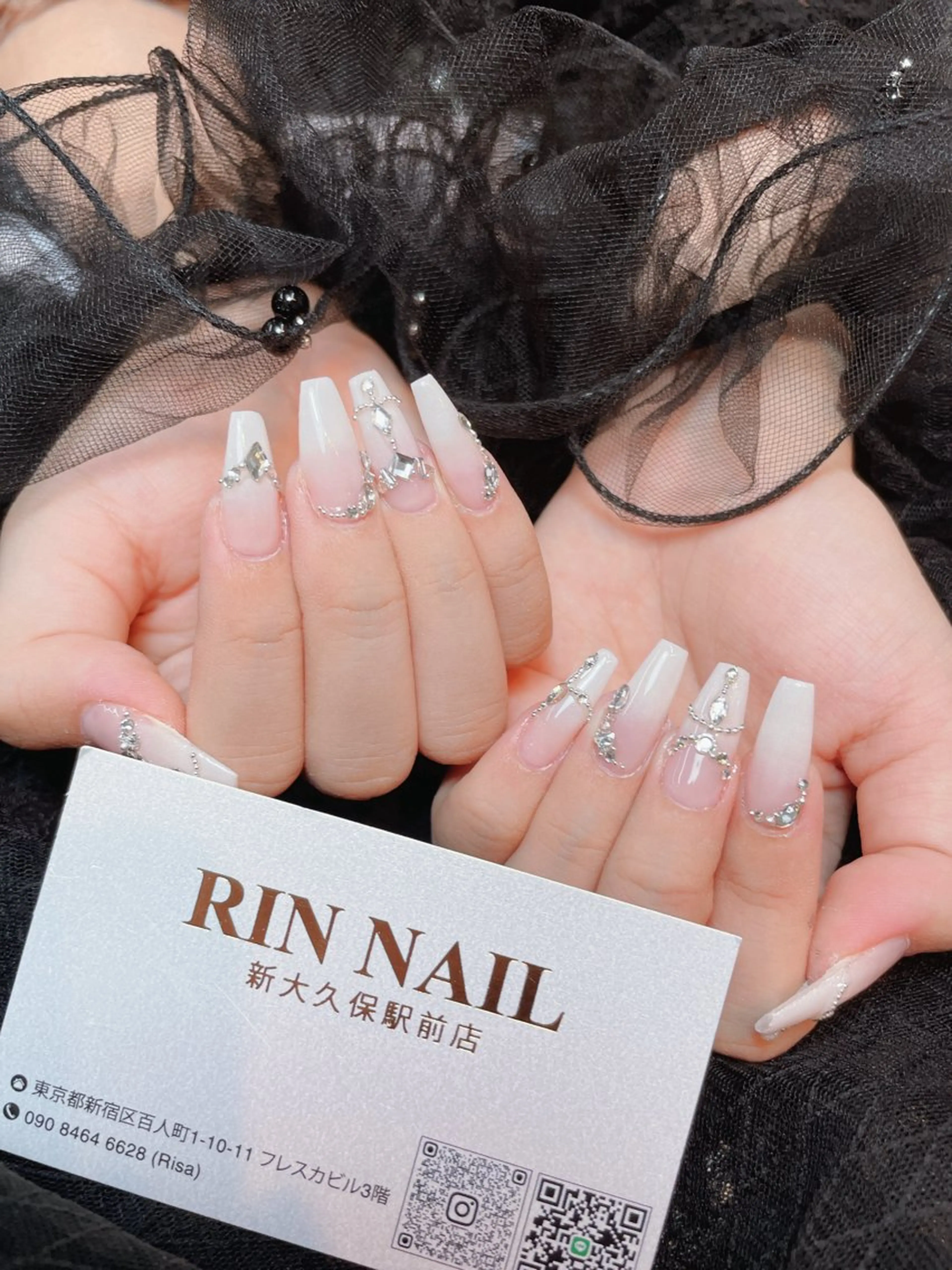 ネイル フレンチネイル ジェルネイル 韓国ネイル マグネットネイル ネイルチップ Rin Nail 新大久保店のネイルデザイン