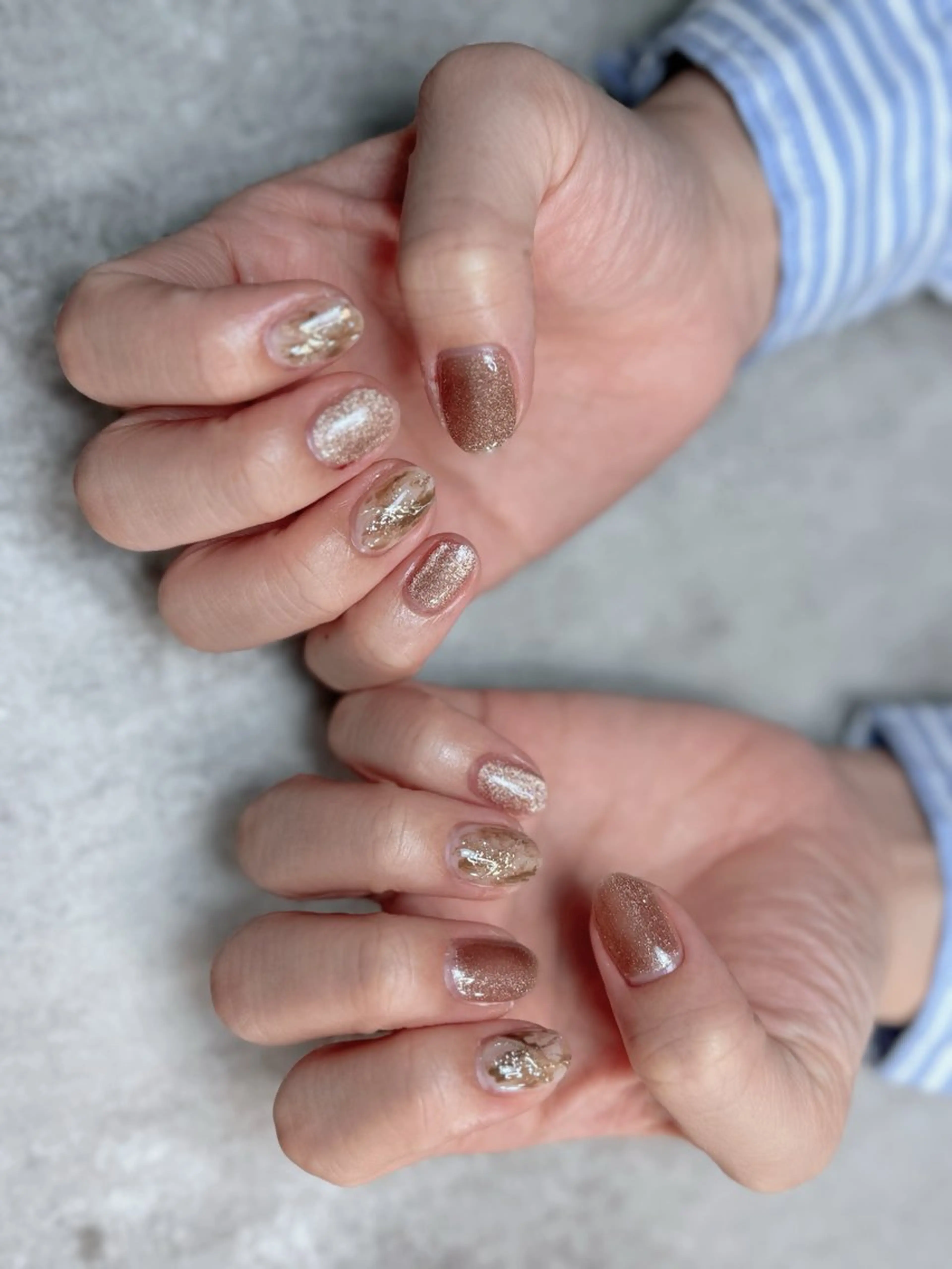 ネイル フレンチネイル ジェルネイル グラデーション ロングネイル マグネットネイル ハンドネイル nail sideraのネイルデザイン