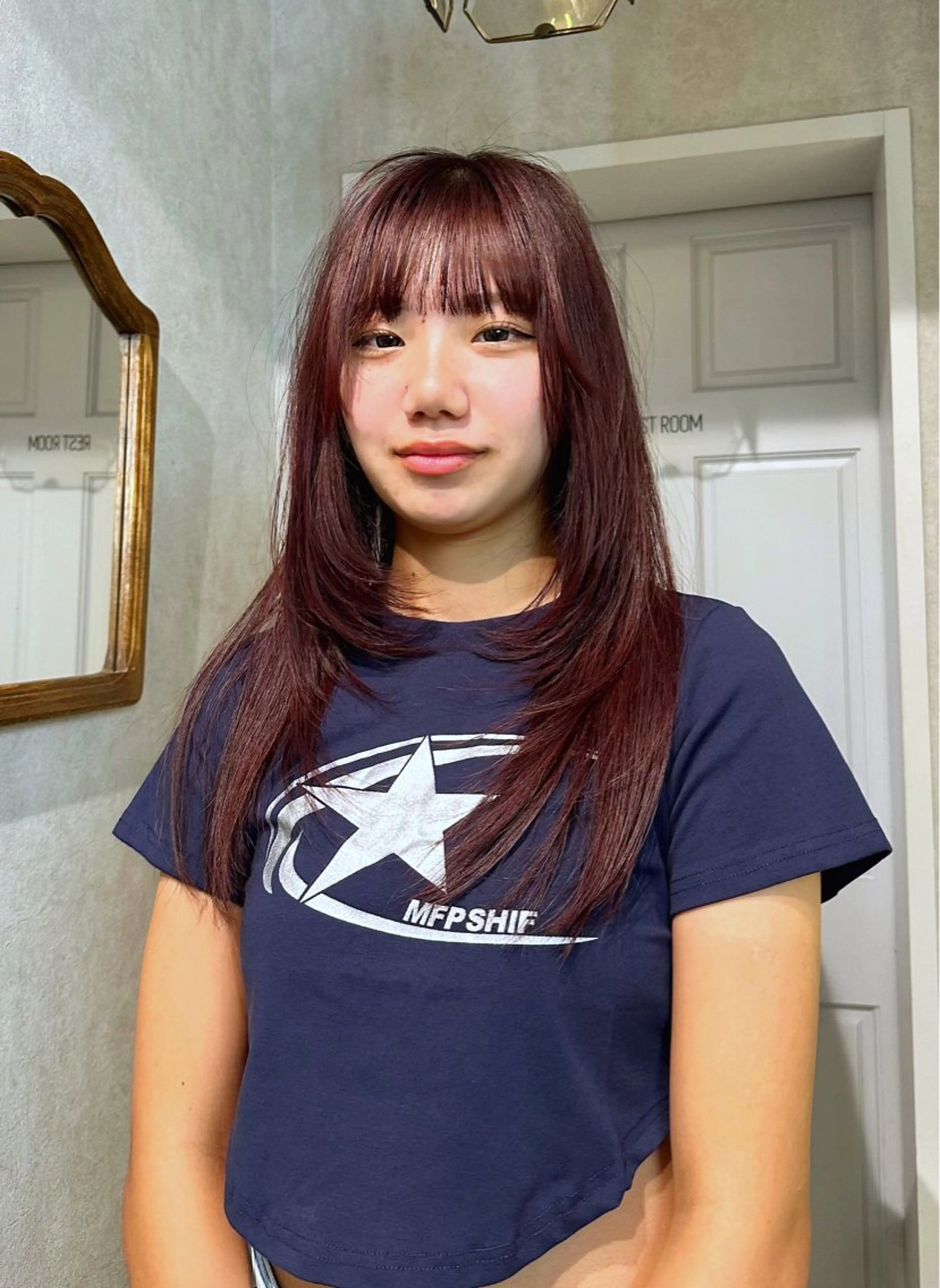 セミロング カラー 顔周りカット カット ヘアカラー トリートメント お洒落カジュアル🍃 まなとのヘアスタイル