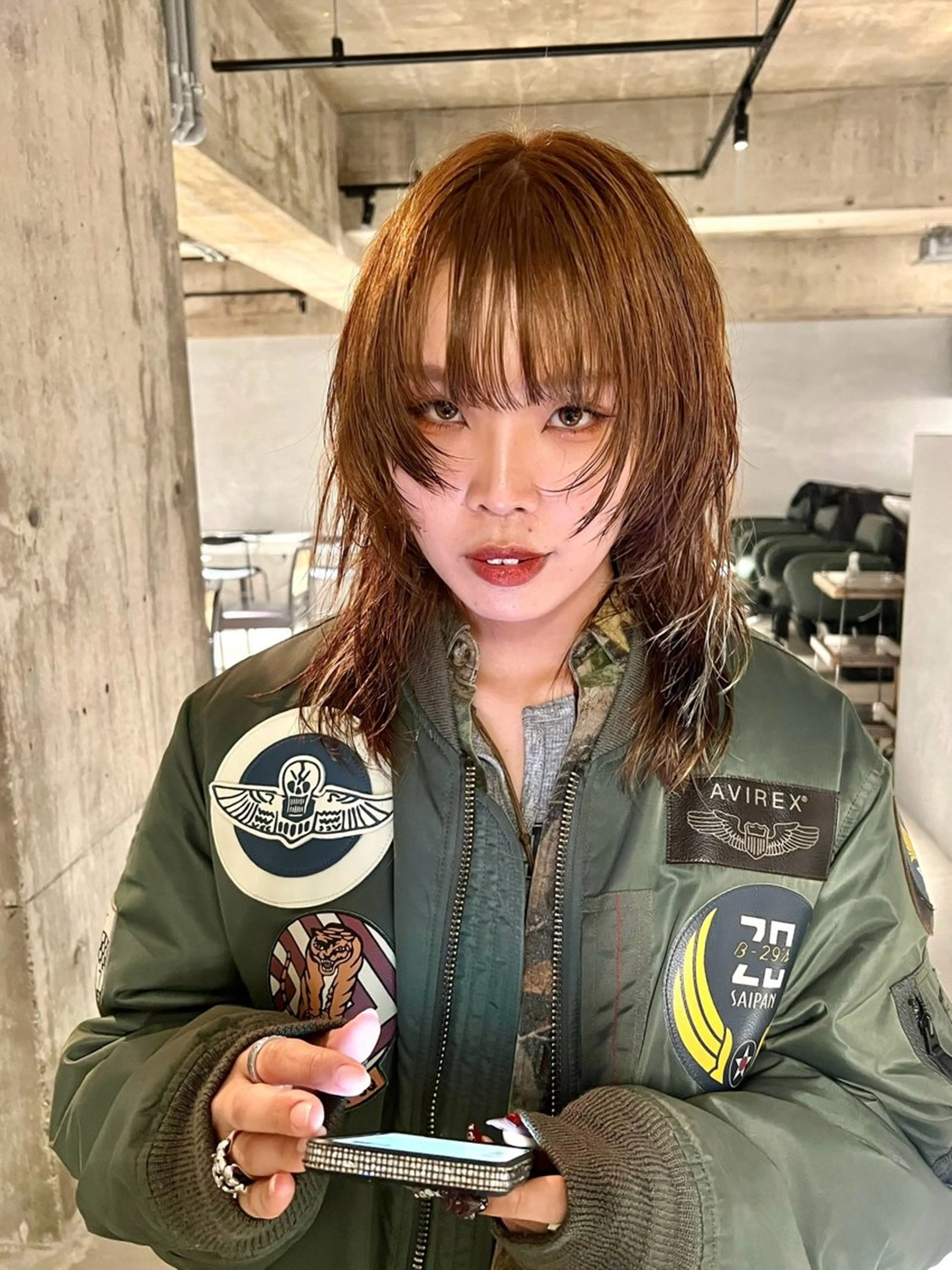 セミロング カラー カット ヘアカラー トリートメント 宮川 日菜子のヘアスタイル