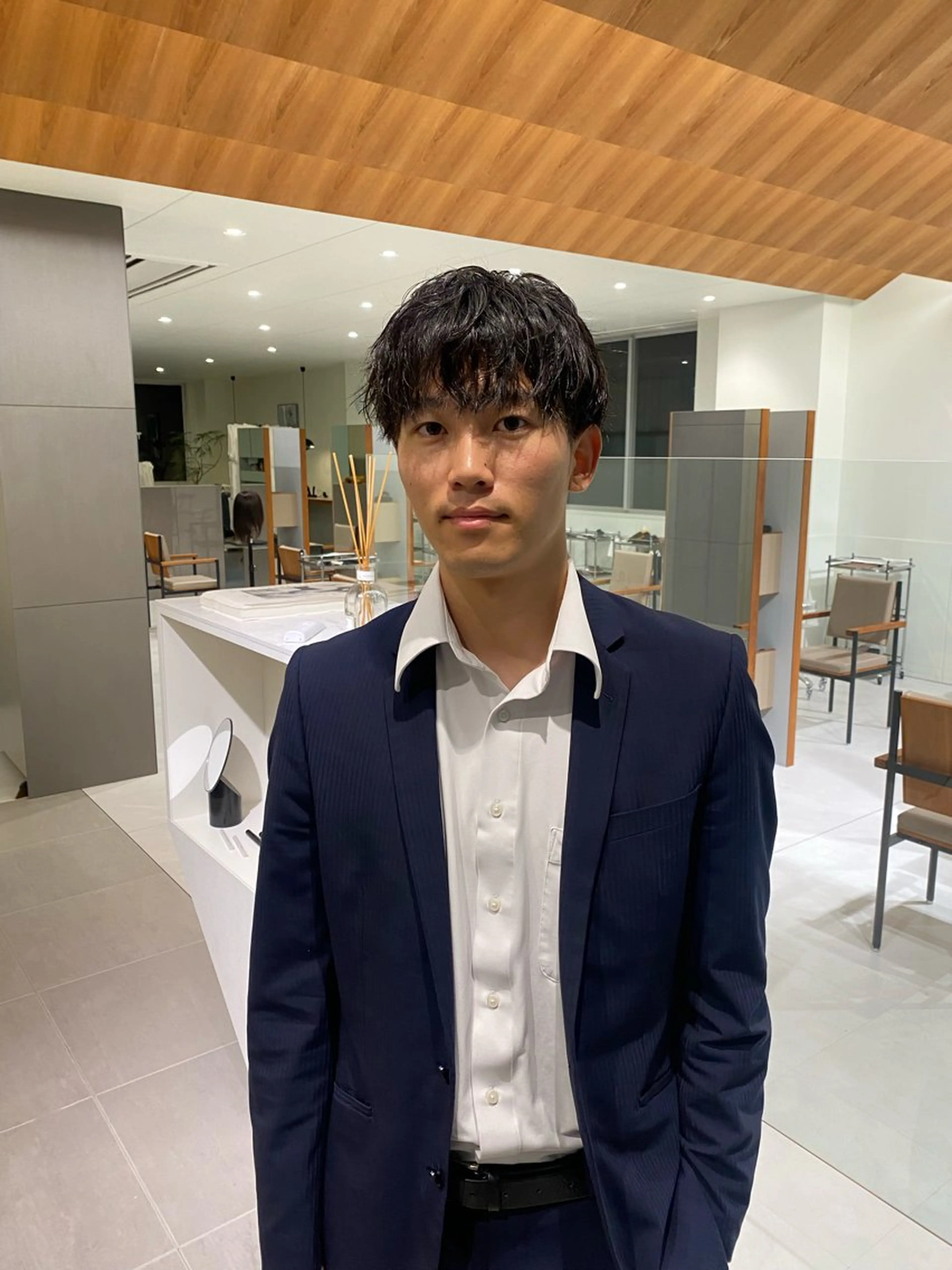 メンズ センターパート 田形清流のヘアスタイル