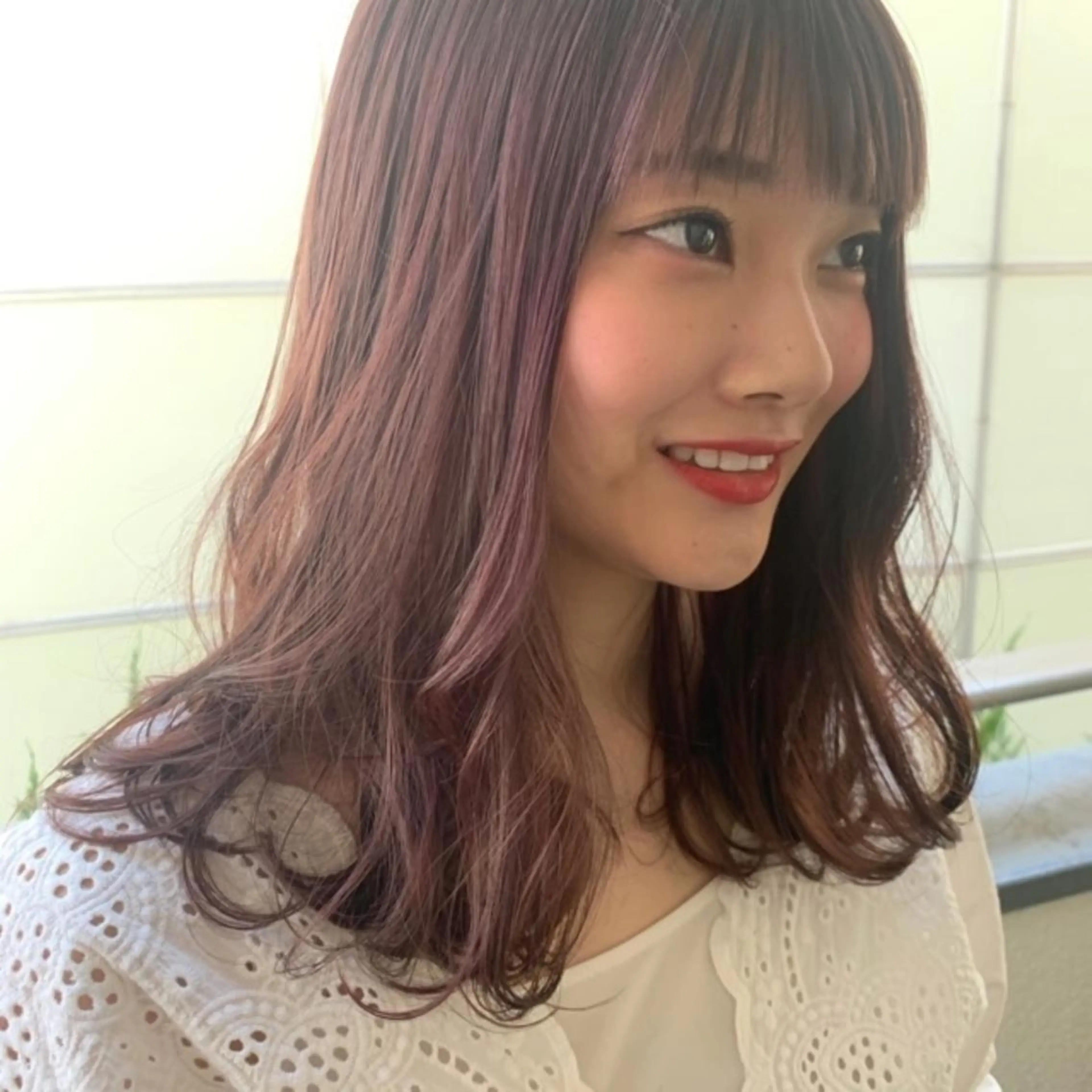 セミロング カラー ブリーチ ラベンダーカラー ピンクカラー ピンクラベンダー park theSTANDARD所属・HARUKA ♡モデル募集中♡のヘアスタイル