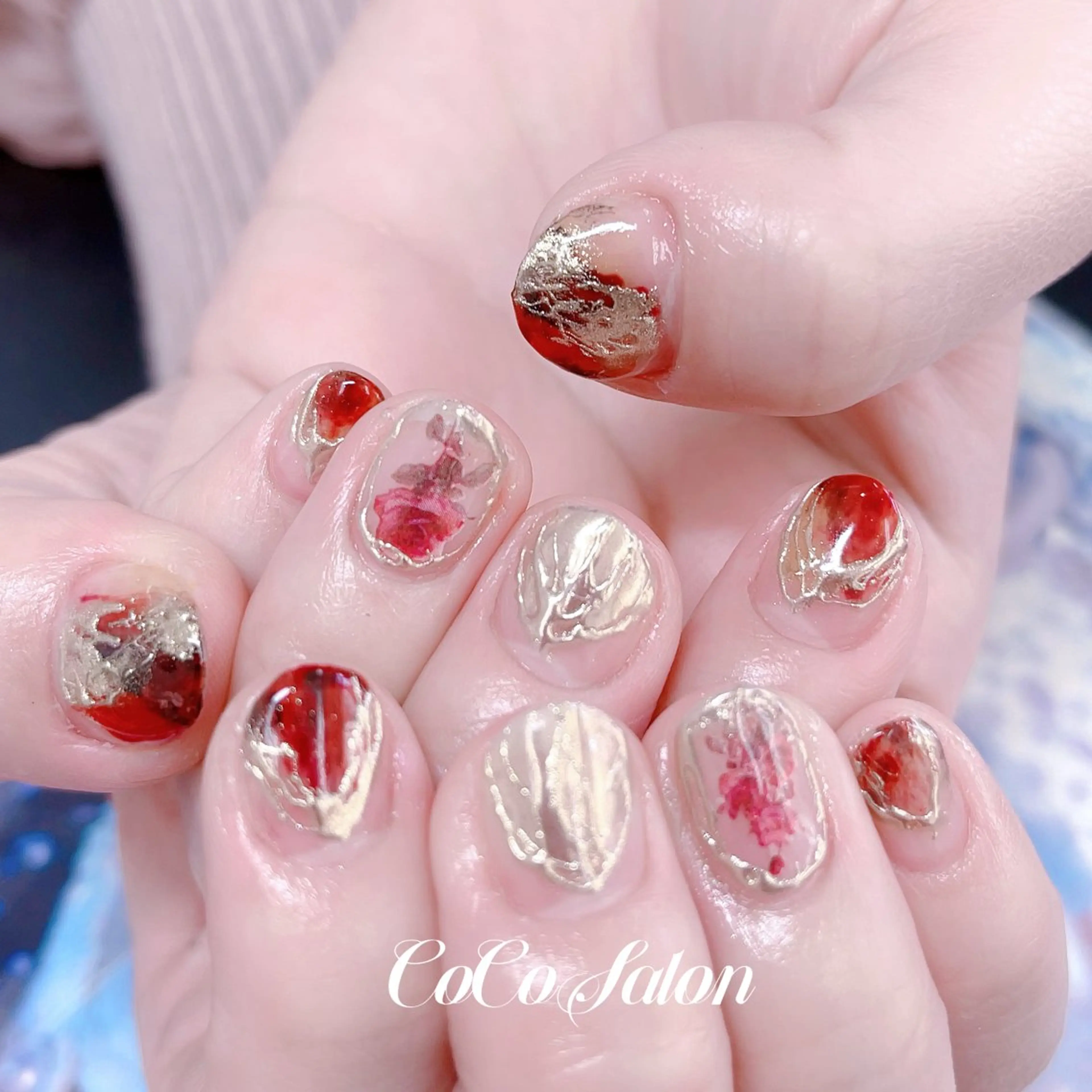 ネイル ボルドー 成人式 長さ出し フレンチネイル ジェルネイル フットネイル CoCoSalon ネイル/まつ毛予約のネイルデザイン