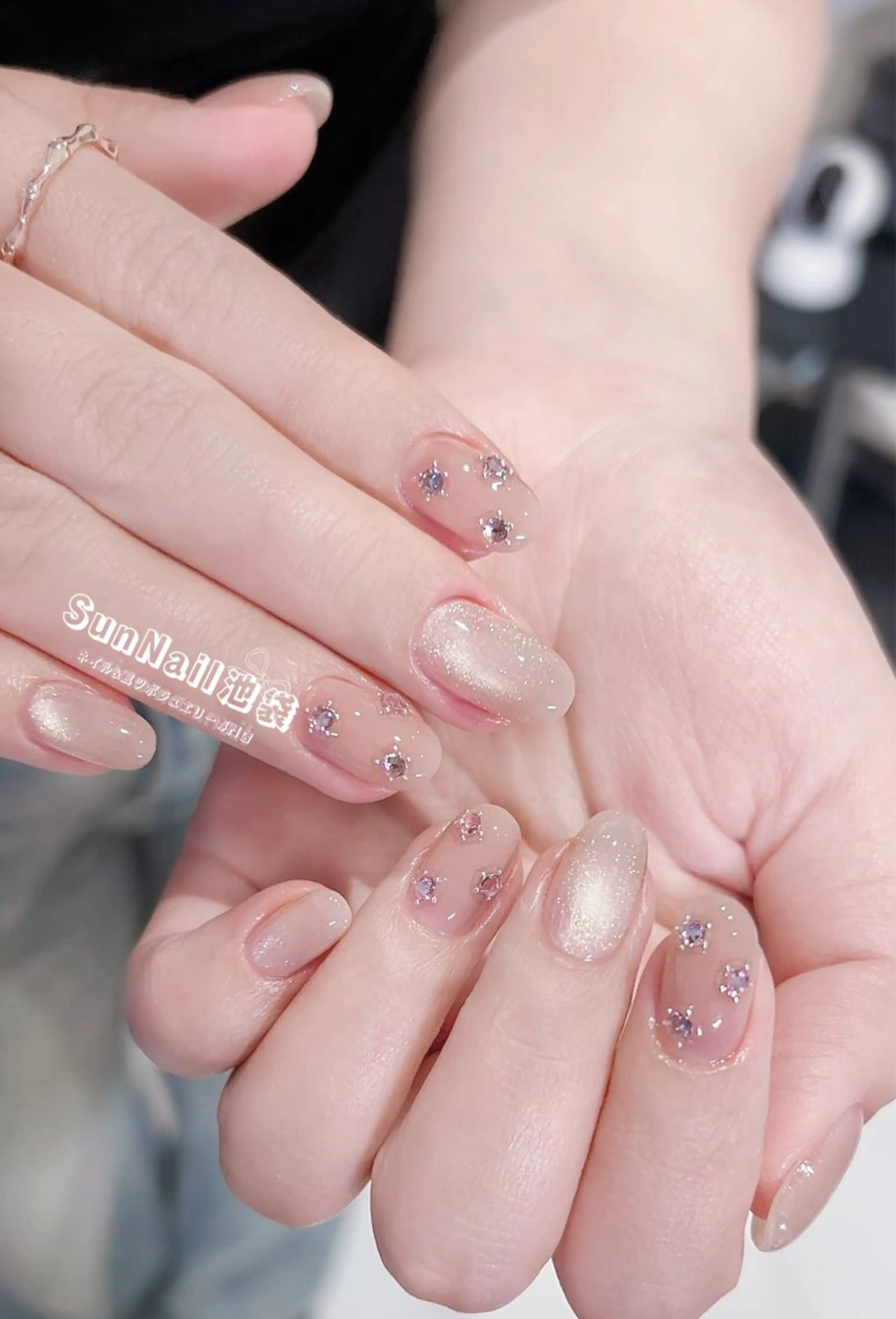 ネイル チークネイル 長さ出し フレンチネイル ガーリー 韓国ネイル ハンドネイル ハンドケア Sun Nail 池袋のエステ・リラクイメージ