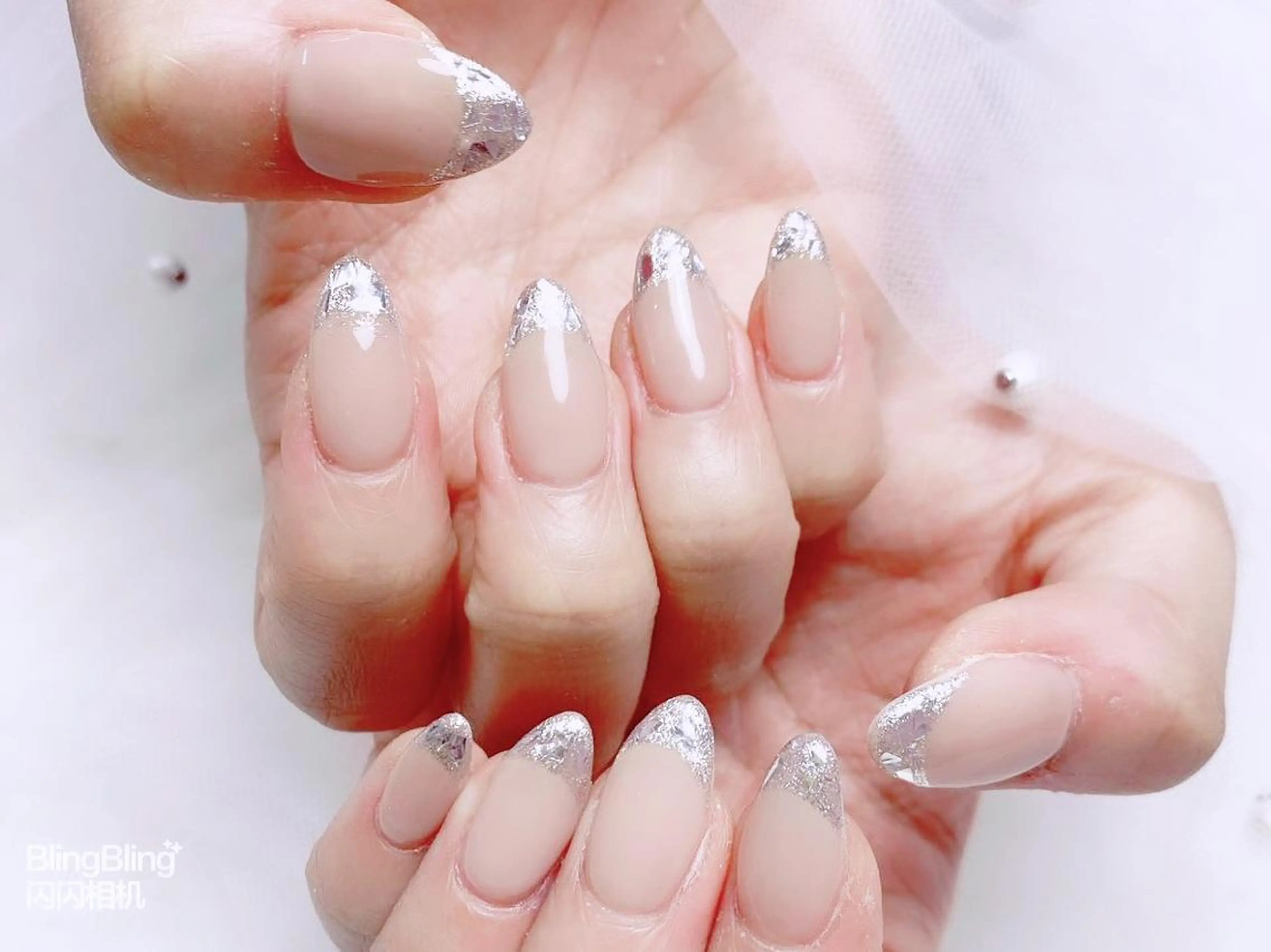 ネイル オーロラネイル チークネイル 長さ出し フットネイル フレンチネイル ハンドネイル ハンドケア yumi nailのネイルデザイン