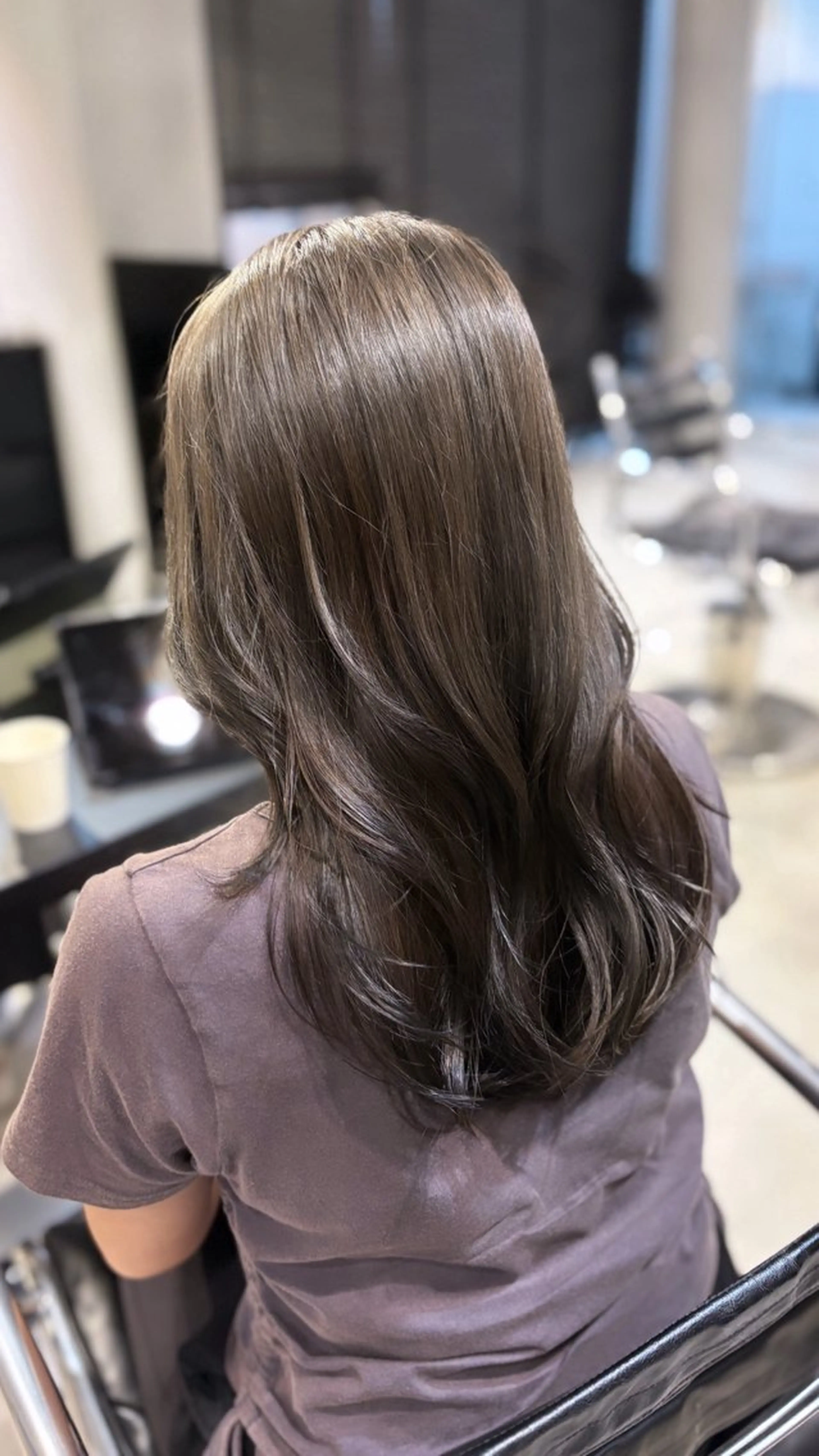 ミディアム カラー パーマ ヘアカラー トリートメント レイヤー/グレージュ 髪質改善/コウスケのヘアスタイル