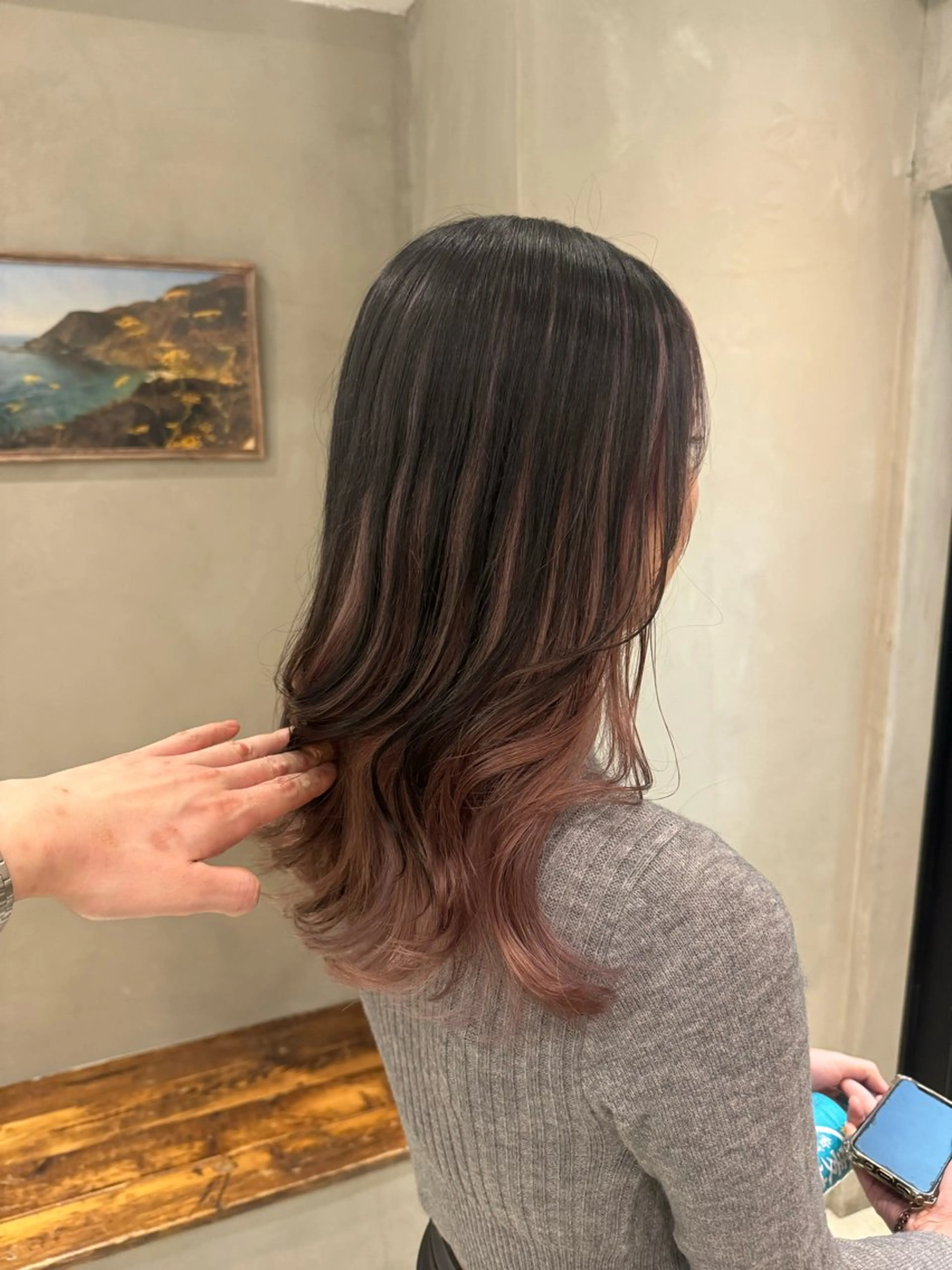 セミロング ヘアカラー トリートメント 顔周りcut・ご相談 ＝新宿しずく🇰🇷のヘアスタイル