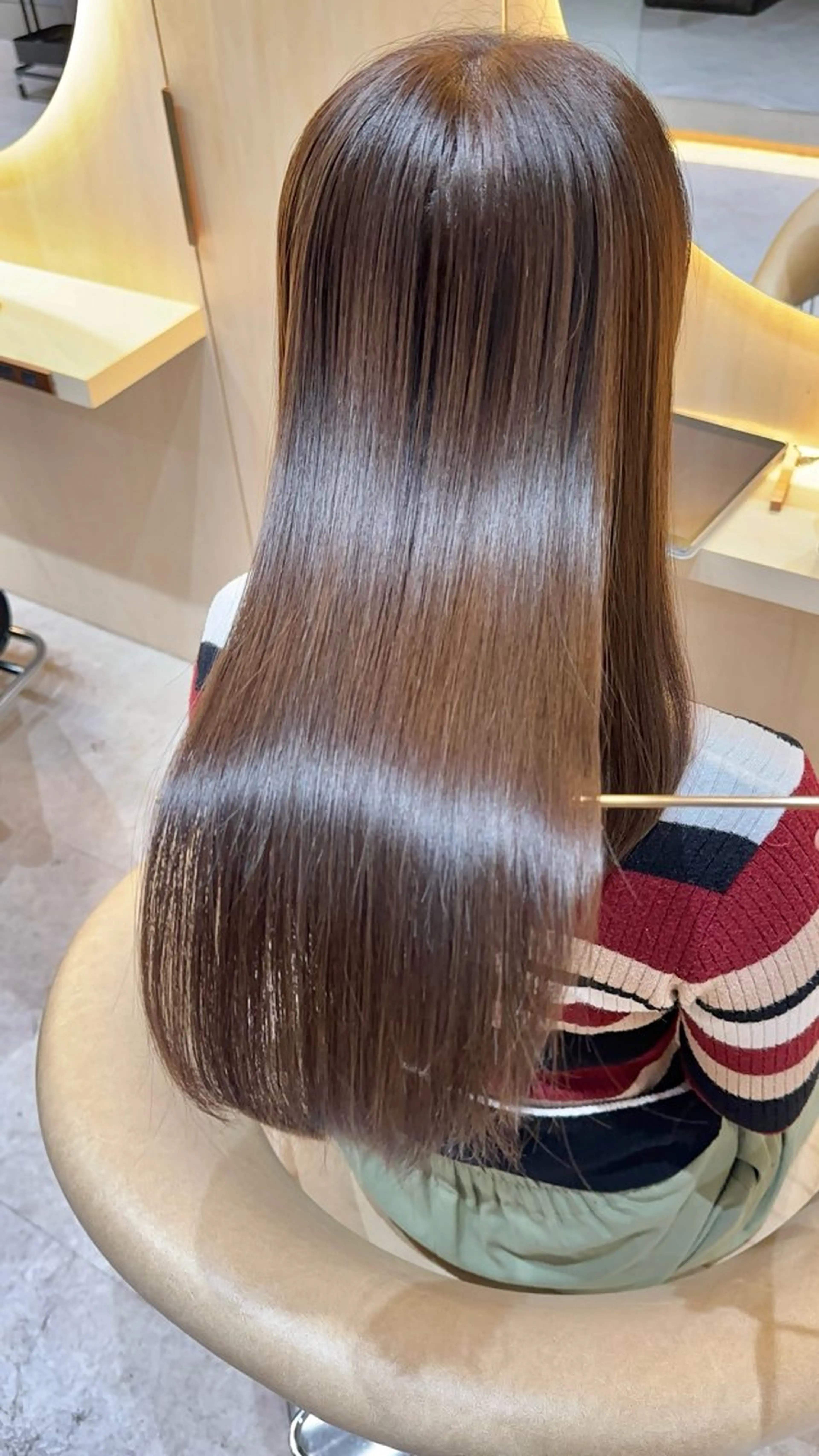 ロング カット ヘアカラー 縮毛矯正 レイヤー❣️縮毛矯 川村利幸のヘアスタイル