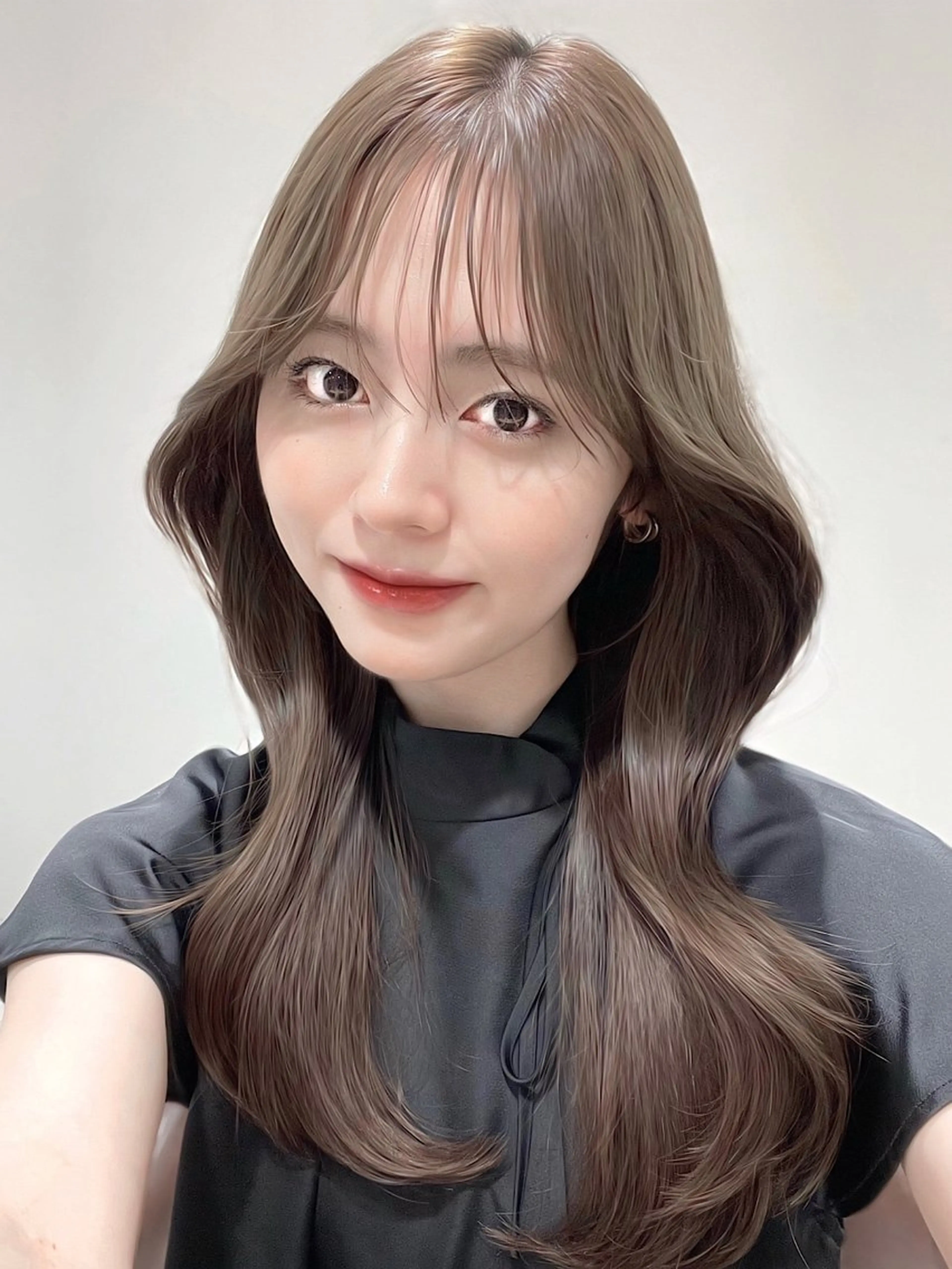 セミロング カット ヘアカラー トリートメント 映える顔まわり/前髪 特化 💗 ユキマのヘアスタイル