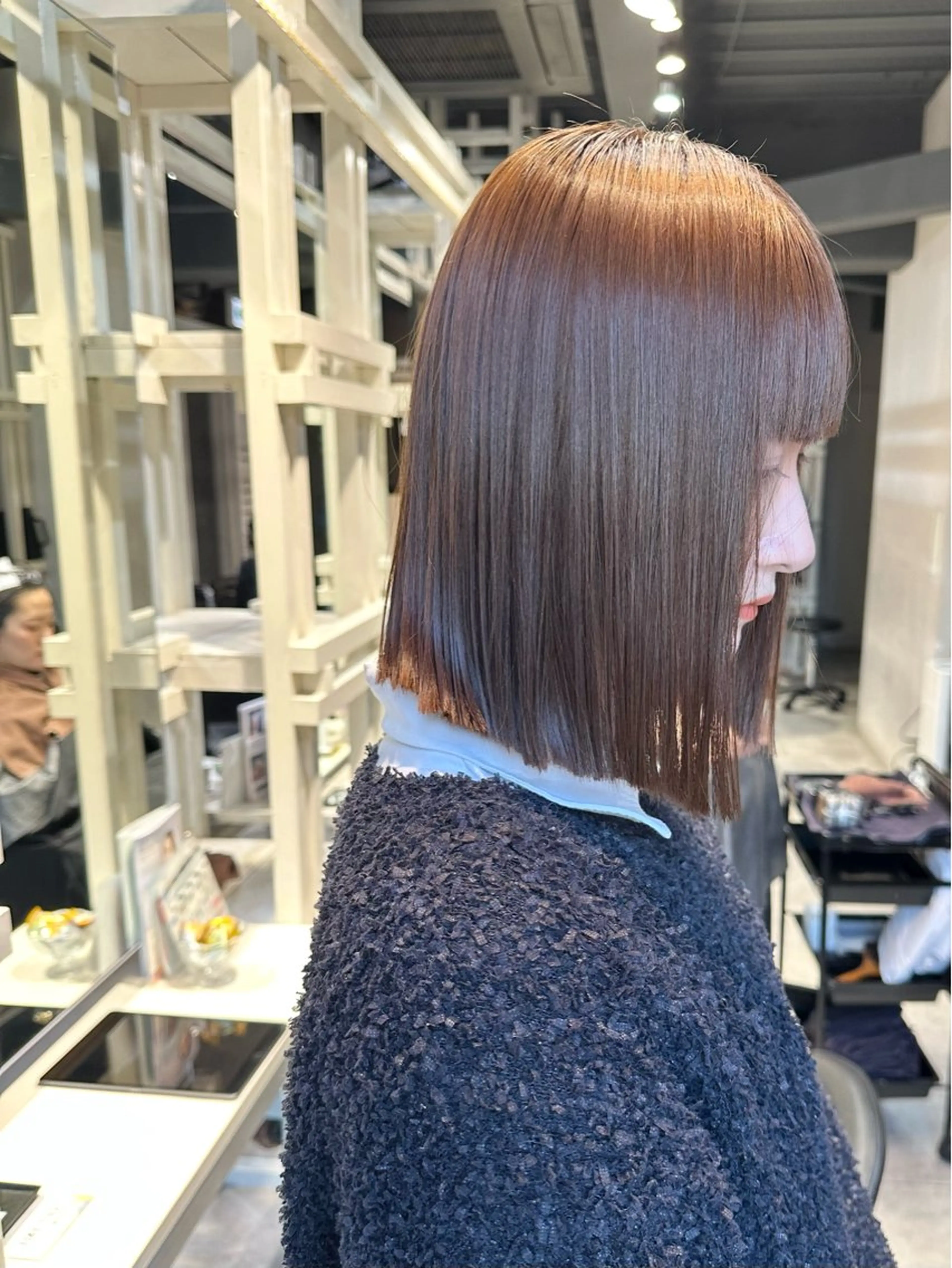 ミディアム カット ヘアカラー トリートメント ✨透明感カラー/縮毛 恵比寿HAYATO✨のヘアスタイル