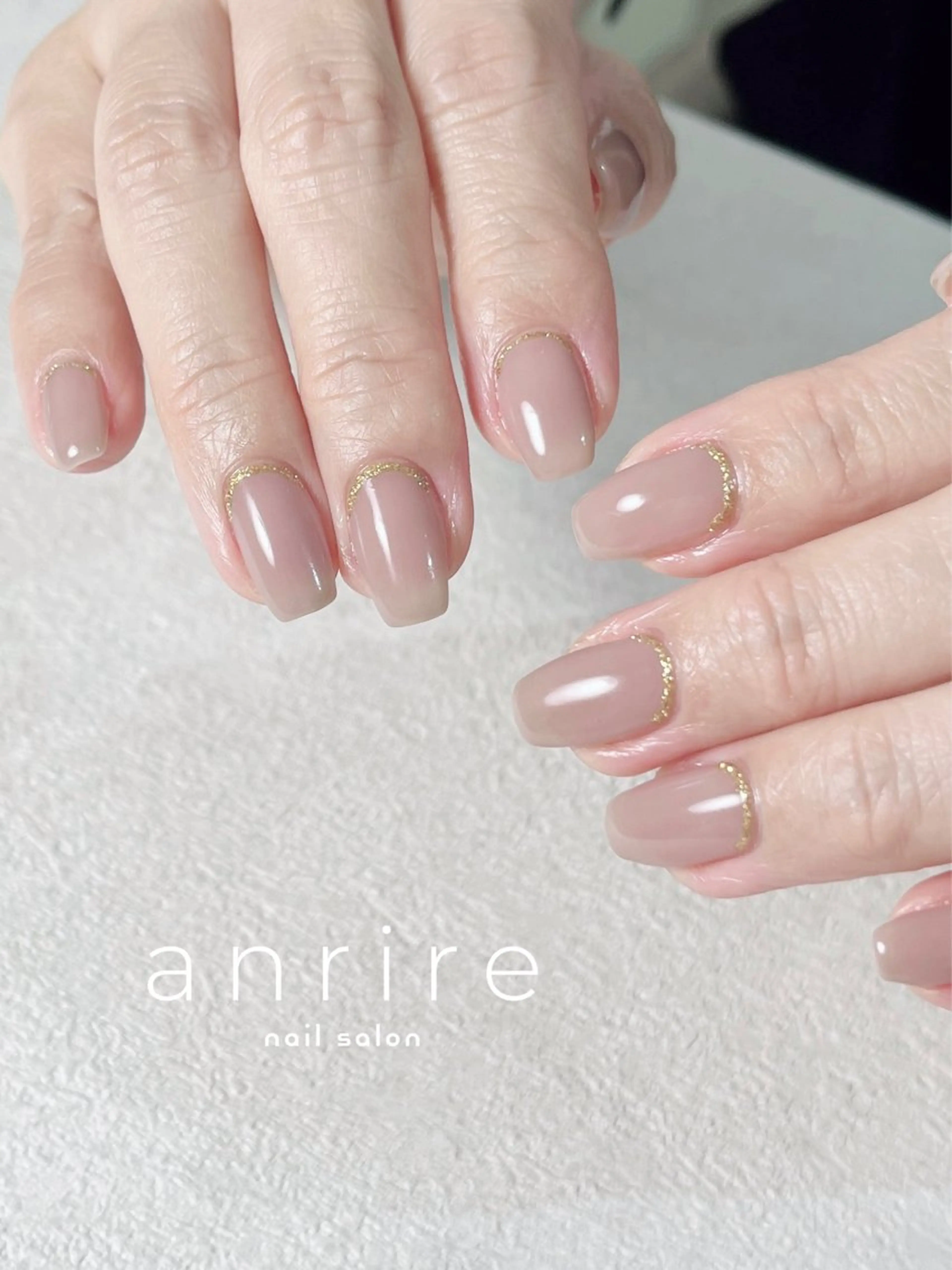 ネイル ジェルネイル ラメ(グリッター) オフィスネイル ワンカラーネイル パラジェル ハンドネイル nailsalon anrireのネイルデザイン