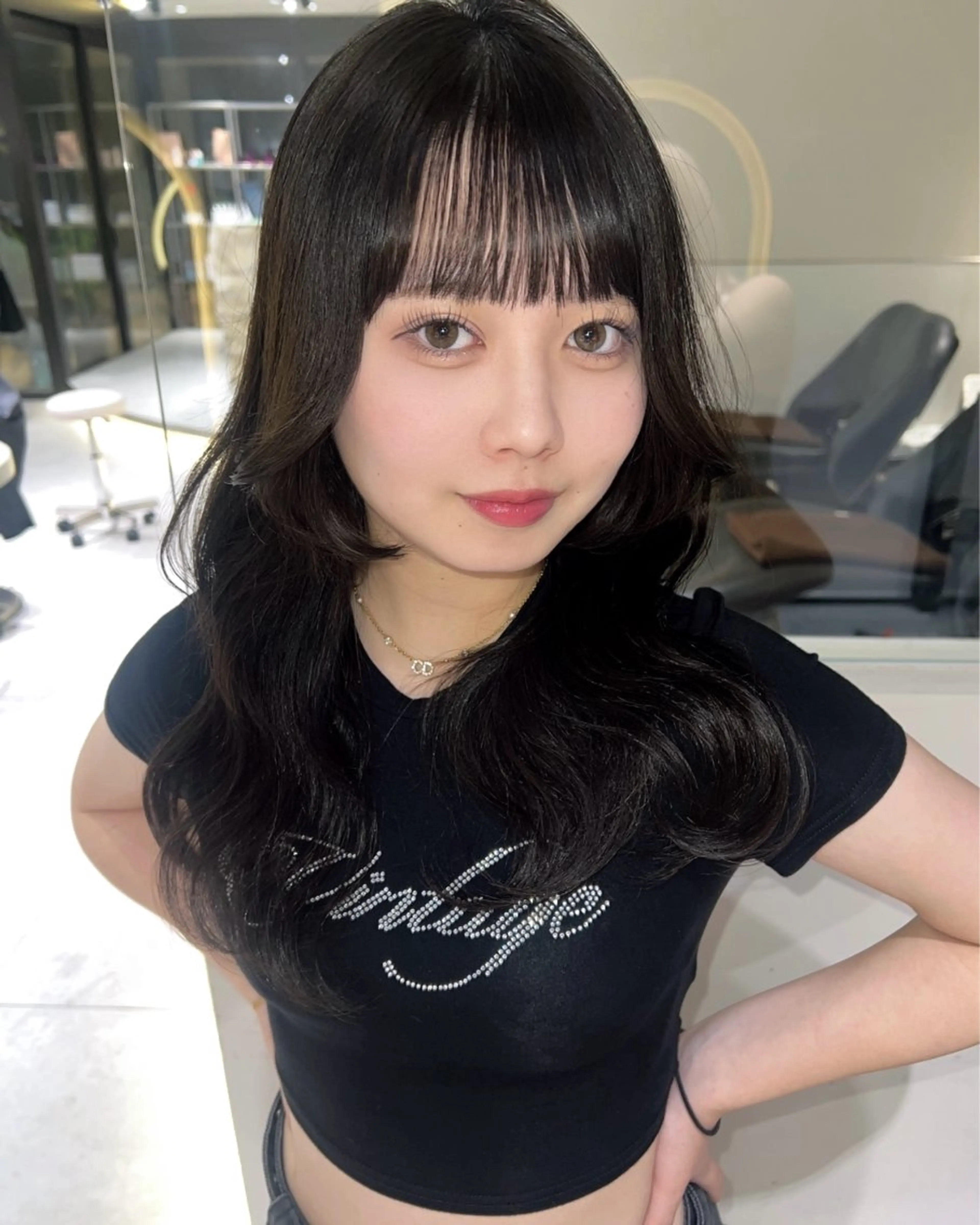 ミディアム ヘアカラー トリートメント 顔周り🇰🇷韓国 レイヤー/モエのヘアスタイル