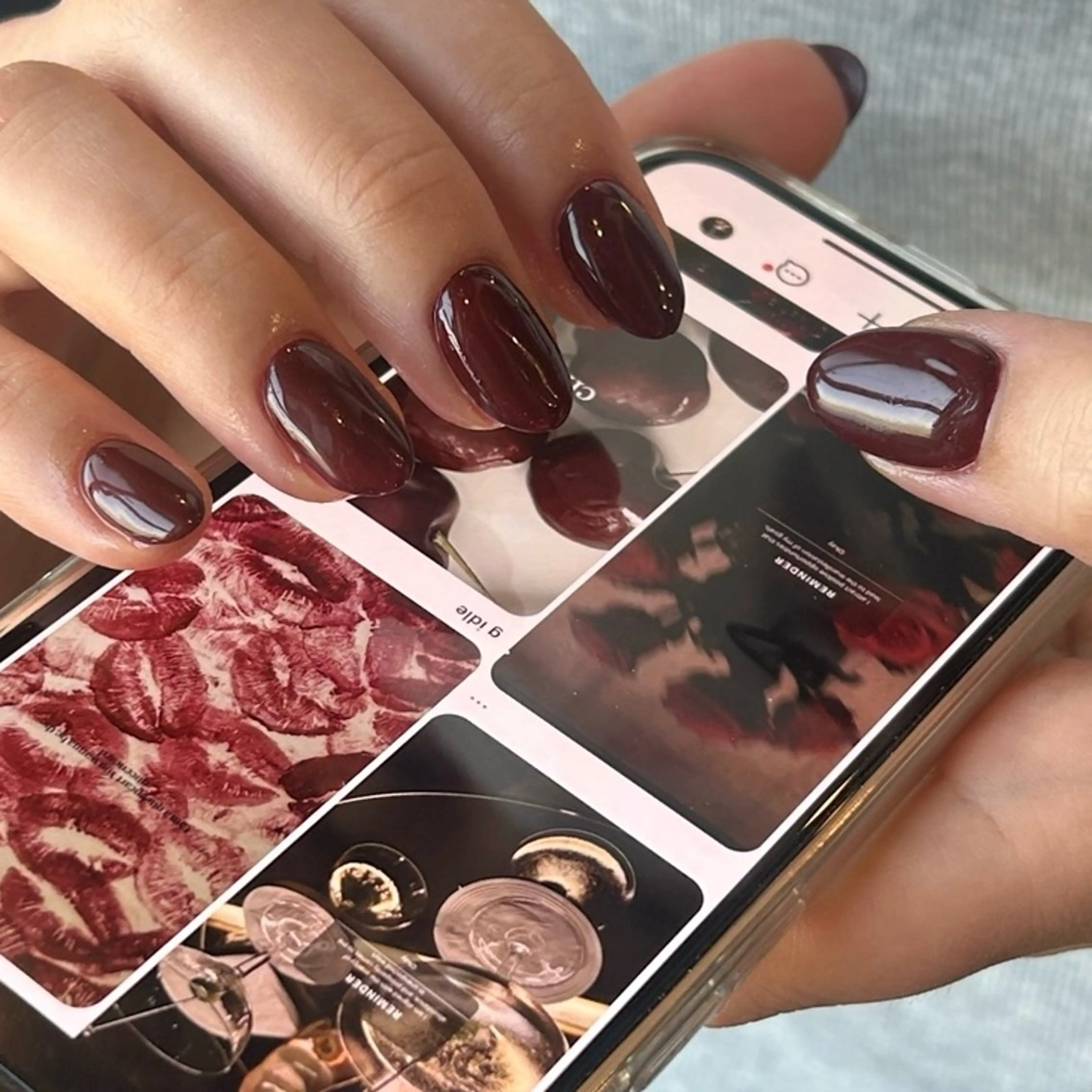 ネイル ボルドー 寺尾 美咲のネイルデザイン