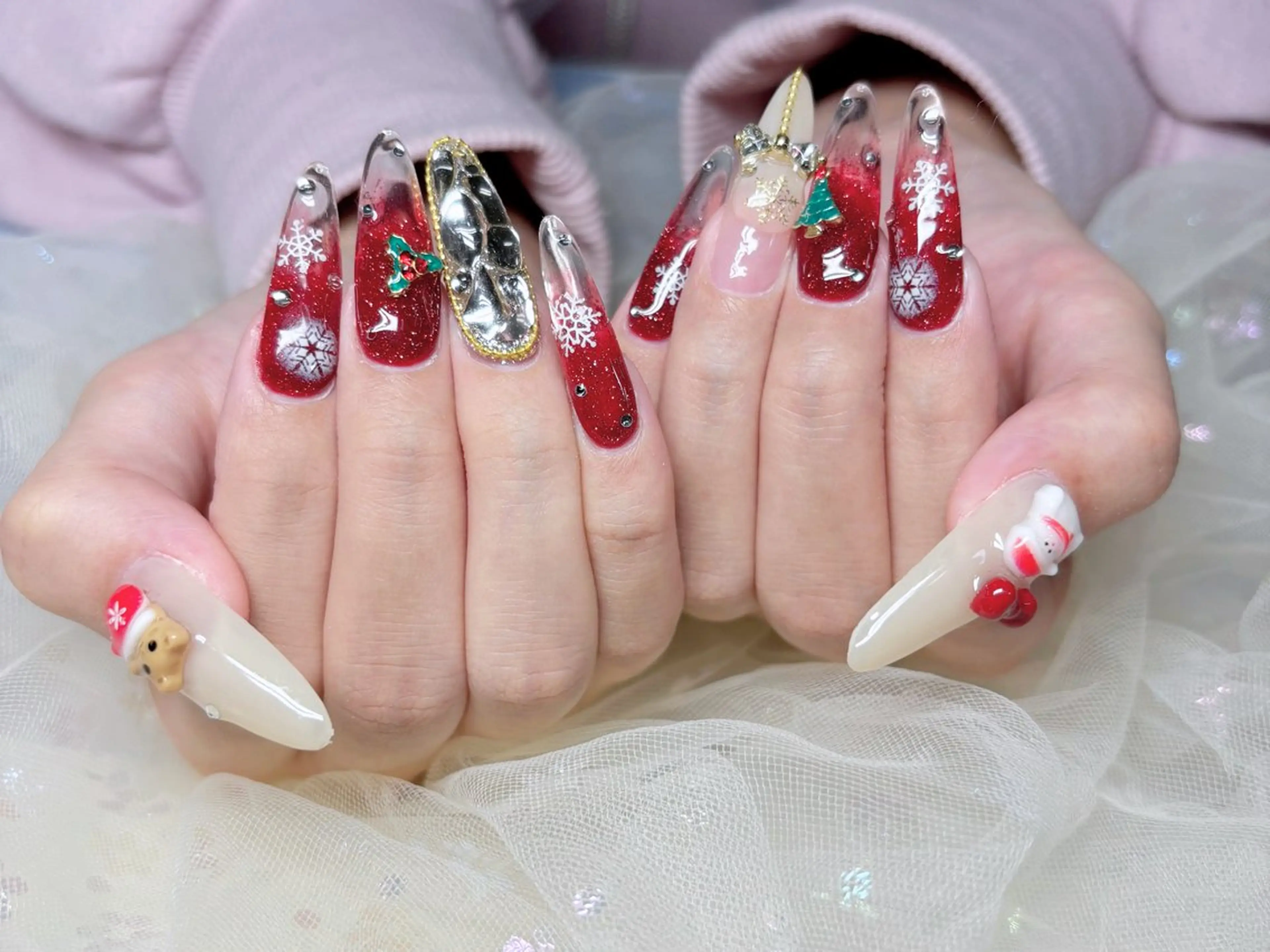 ネイル ハンドネイル H3 Nail Tsuki🦋💙のネイルデザイン