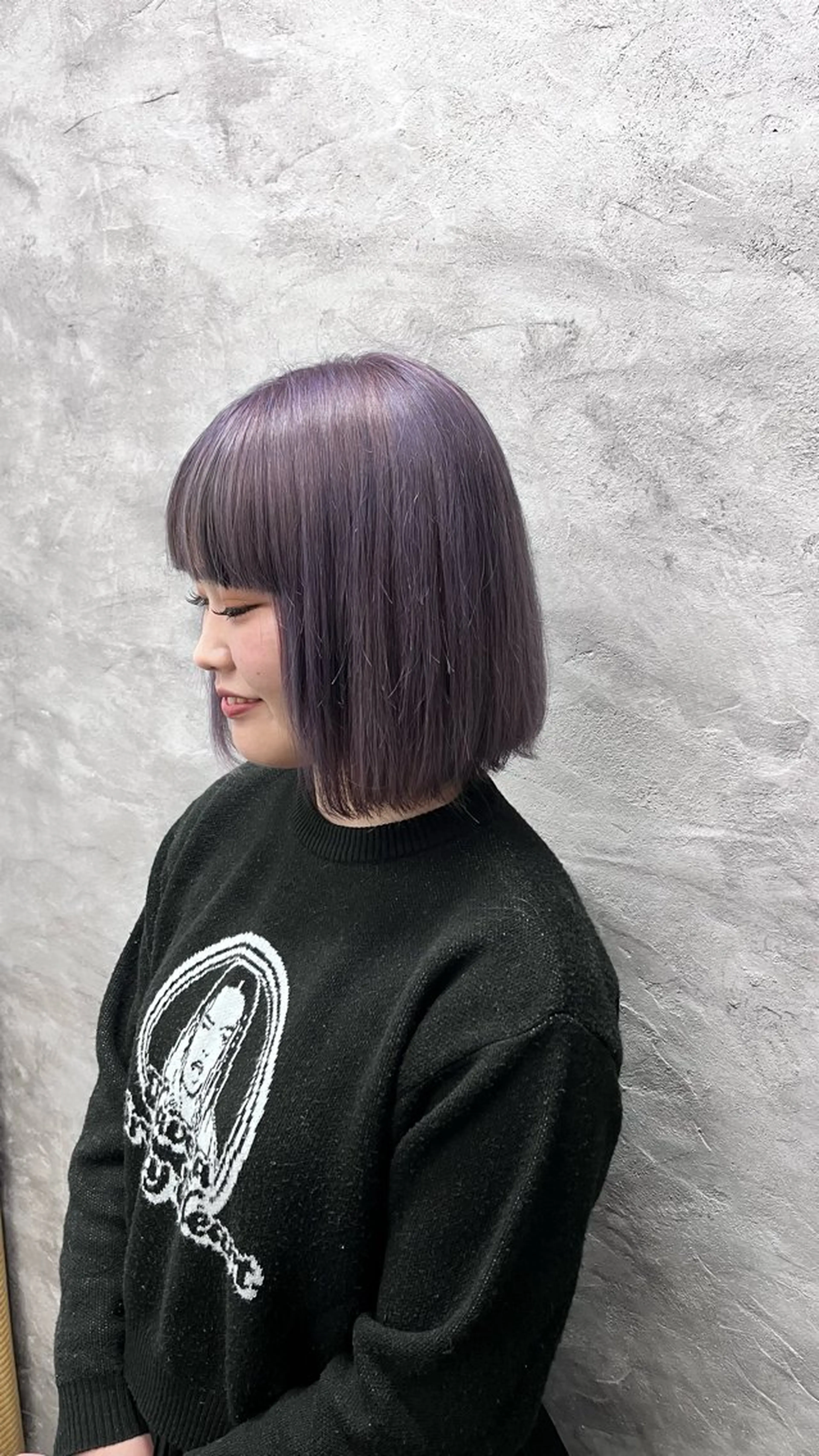 ショート カラー ブリーチ パープルカラー ルプラボウ 永友愛梨 /韓国/ダメージレスのヘアスタイル