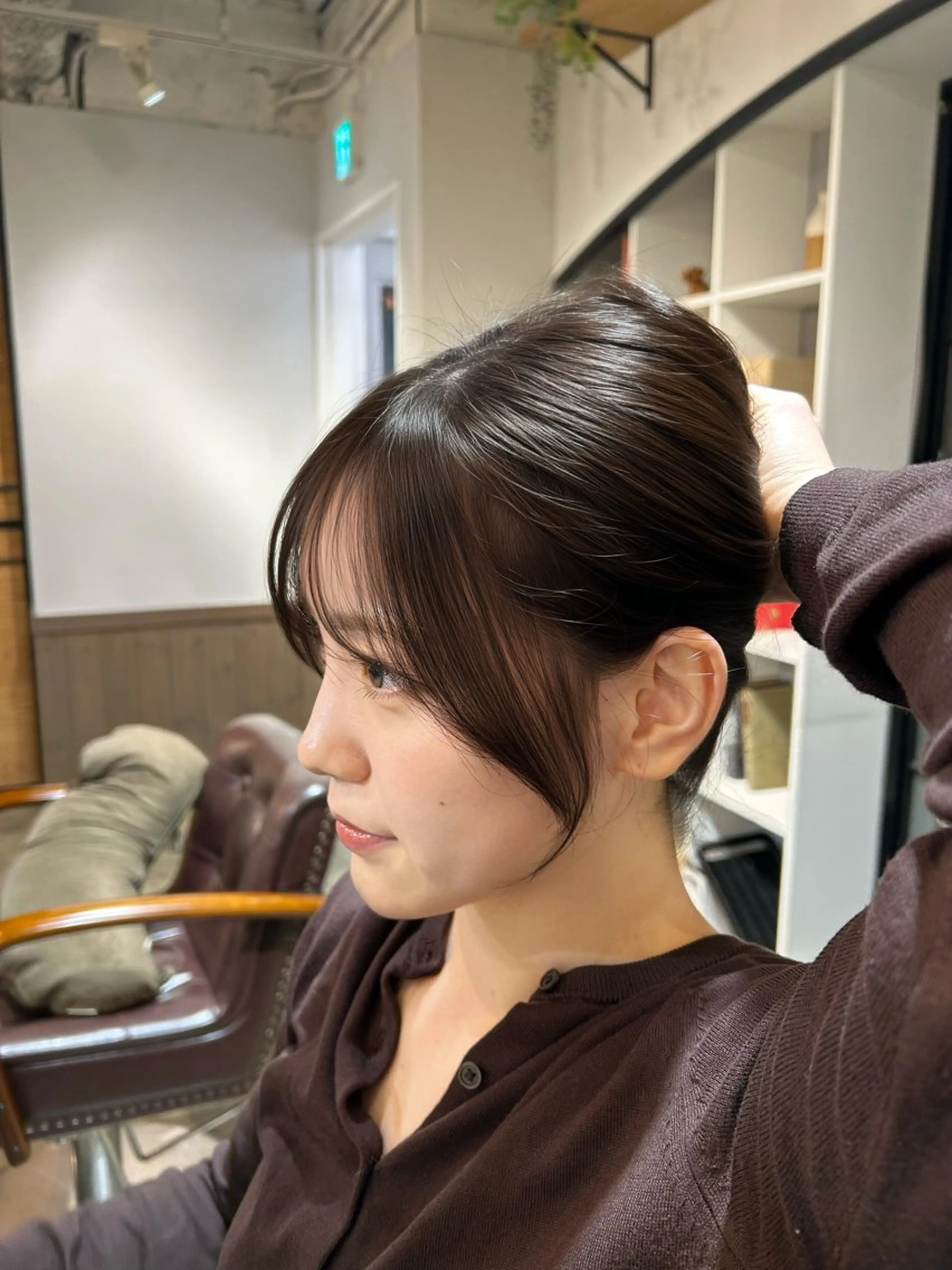 セミロング カラー ヘアアレンジ ブラウンカラー チョコレートブラウン 顔周りカット カット 🫧レイヤー／透明感 🫧Ryuseiのヘアスタイル