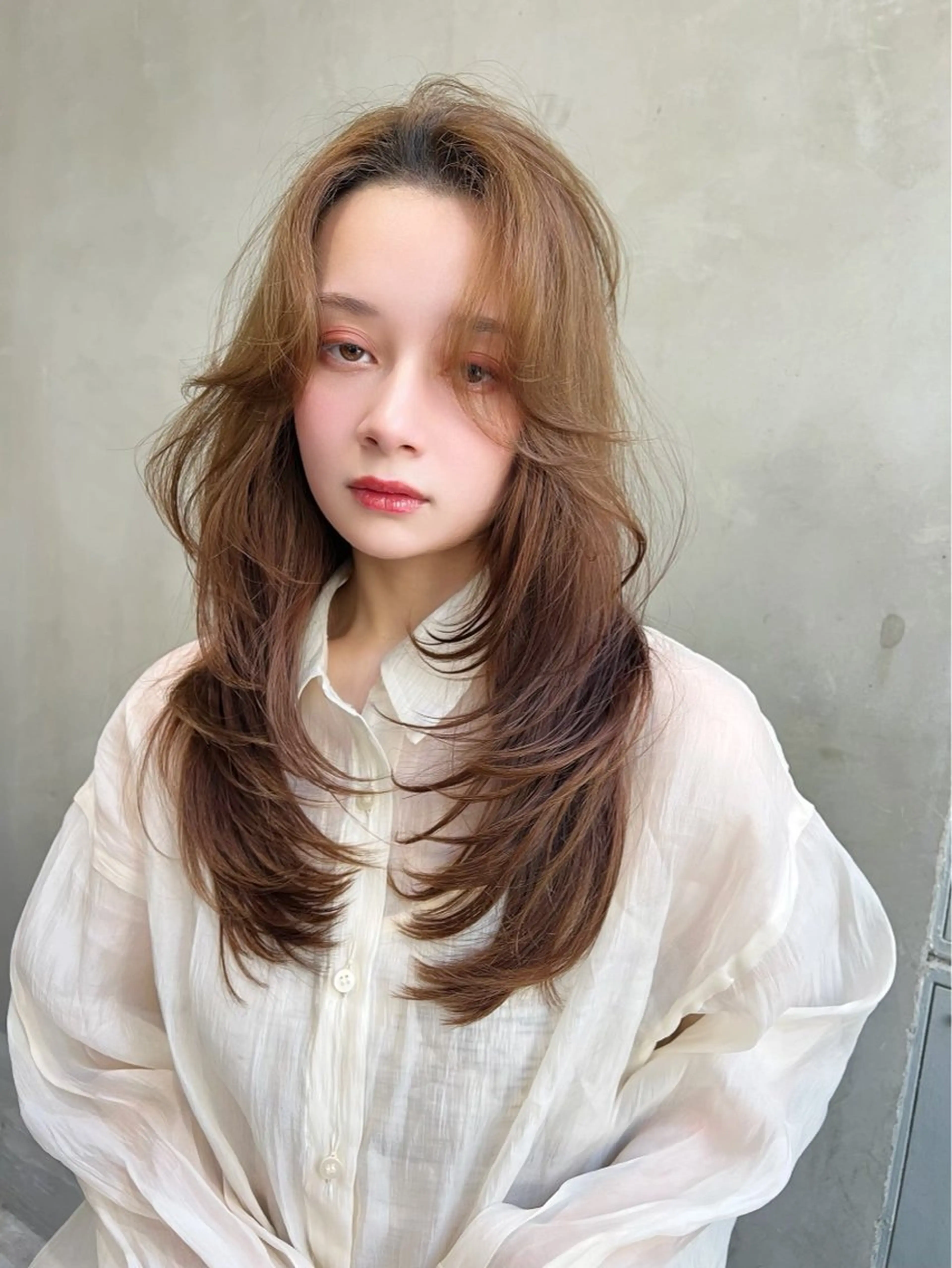 ミディアム カラー ヘアアレンジ ヘアカラー トリートメント 菅宮 皐のヘアスタイル