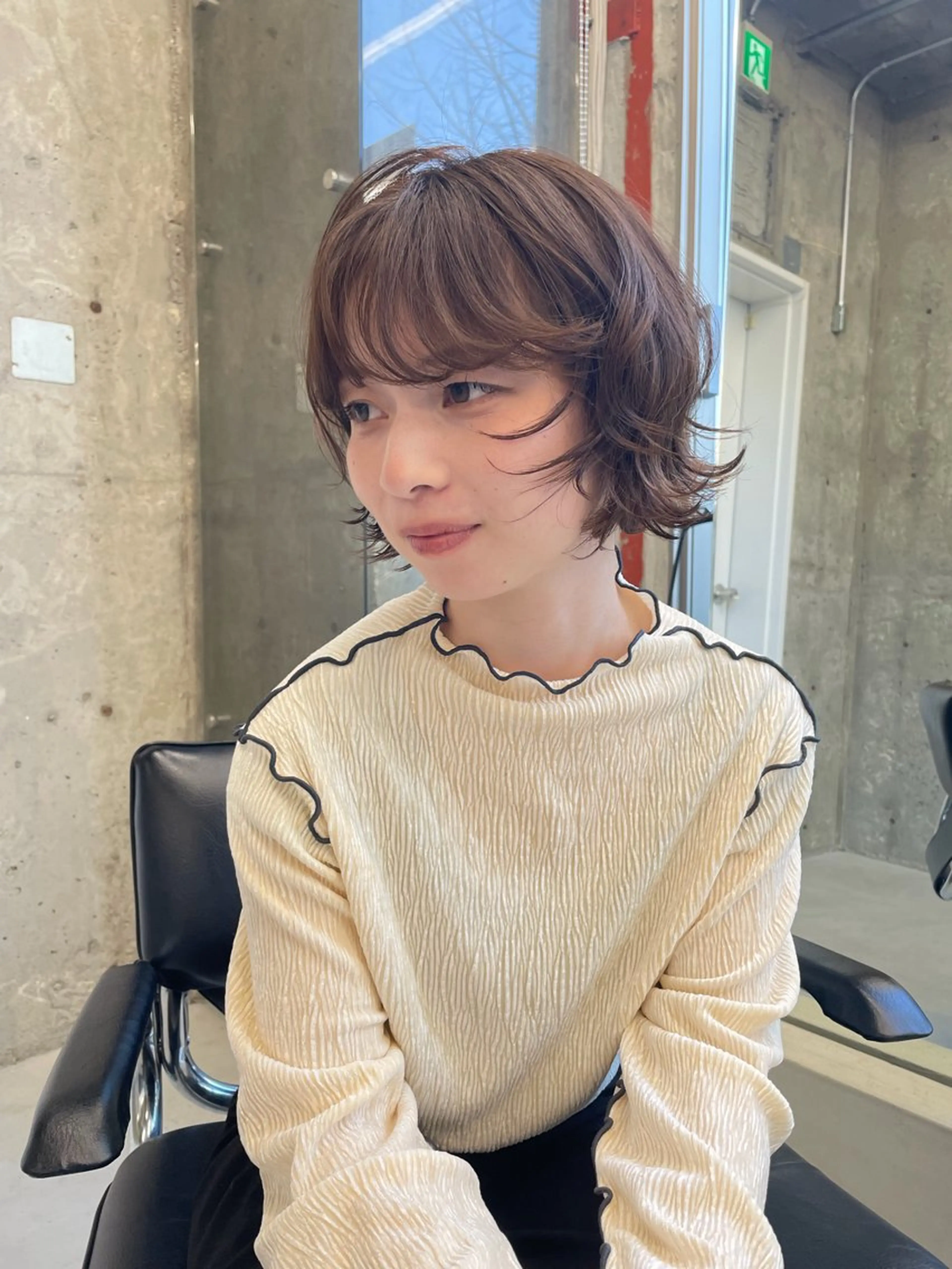 ショート カラー RIN/レイヤー/ ボブ/オリーブカラーのヘアスタイル