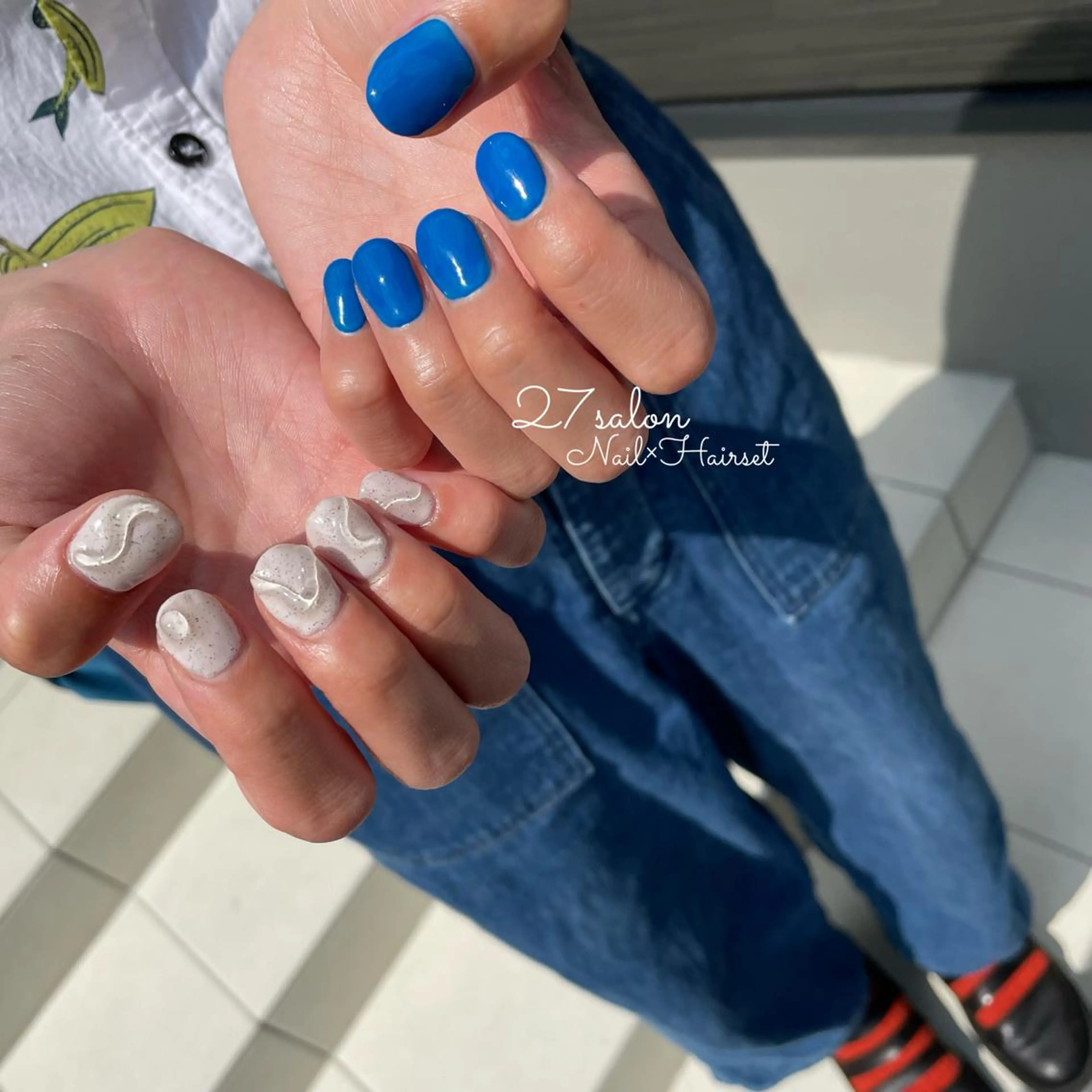 ロング ネイル ぷっくりネイル 27salon yuinaのネイルデザイン