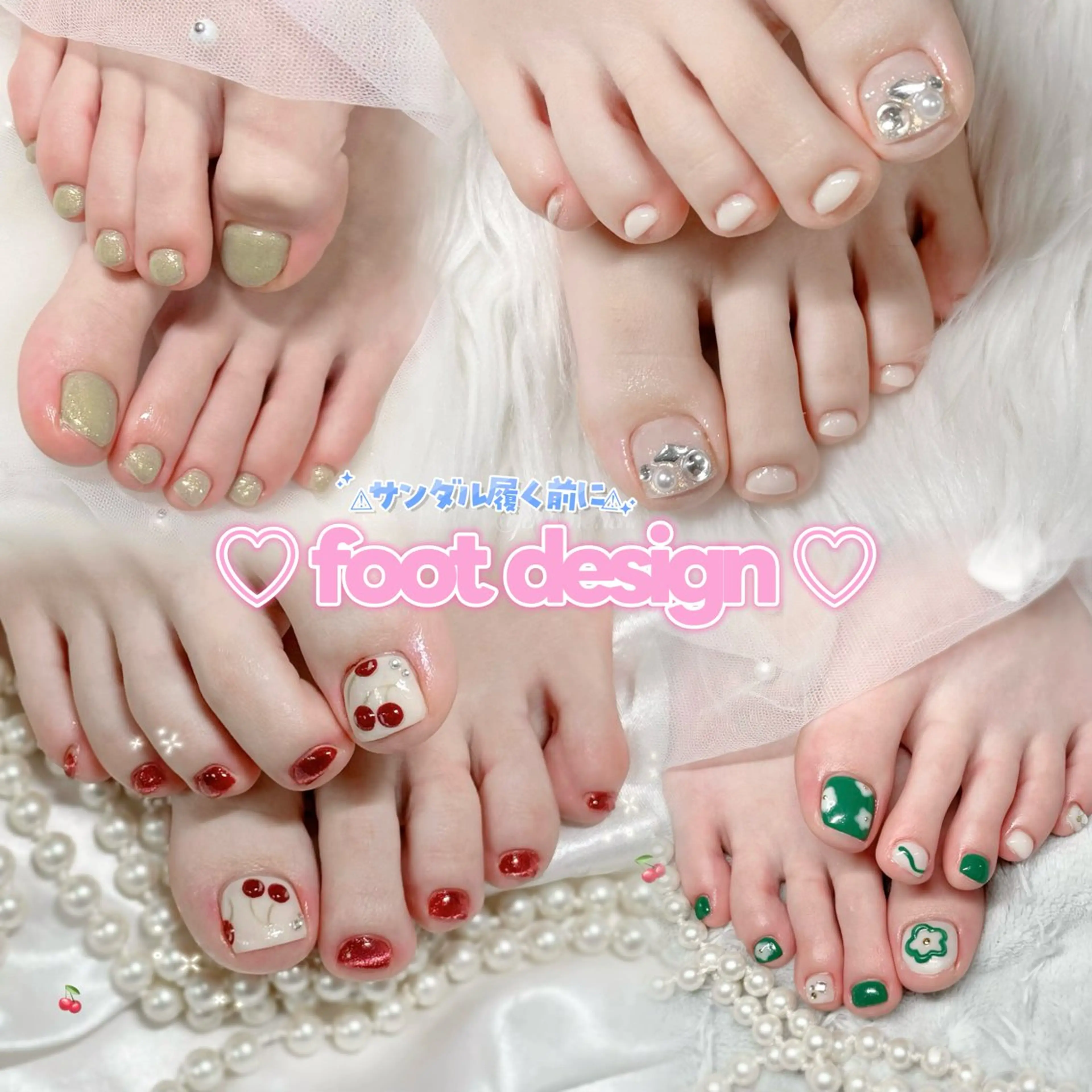 ネイル フットネイル フットネイル ✩.*🎀 aoi🎀のネイルデザイン