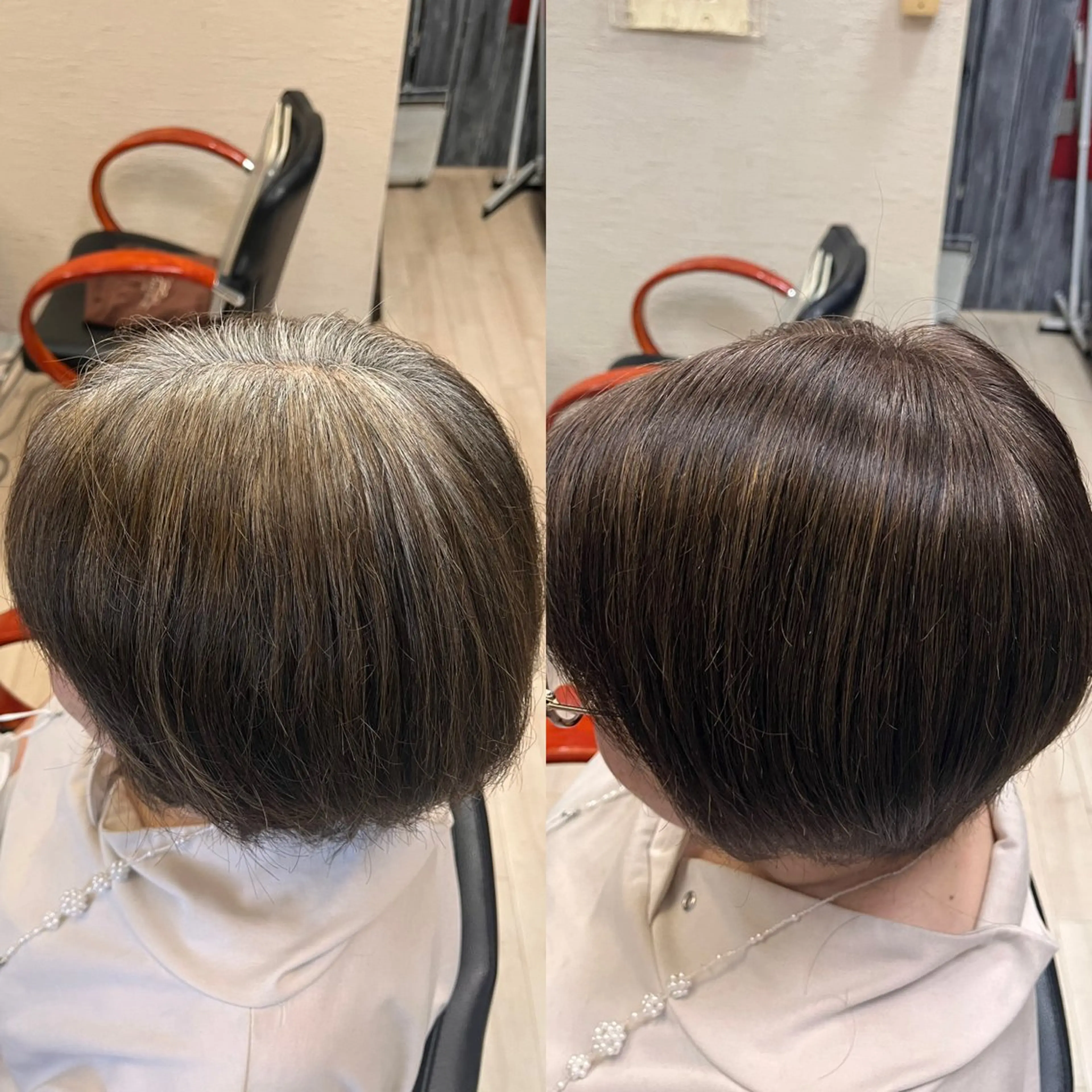 【✨月限定✨】かなりお得💗カット＋白髪ぼかしカラー＋髪質改善オージュア4ステップトリートメント付の写真