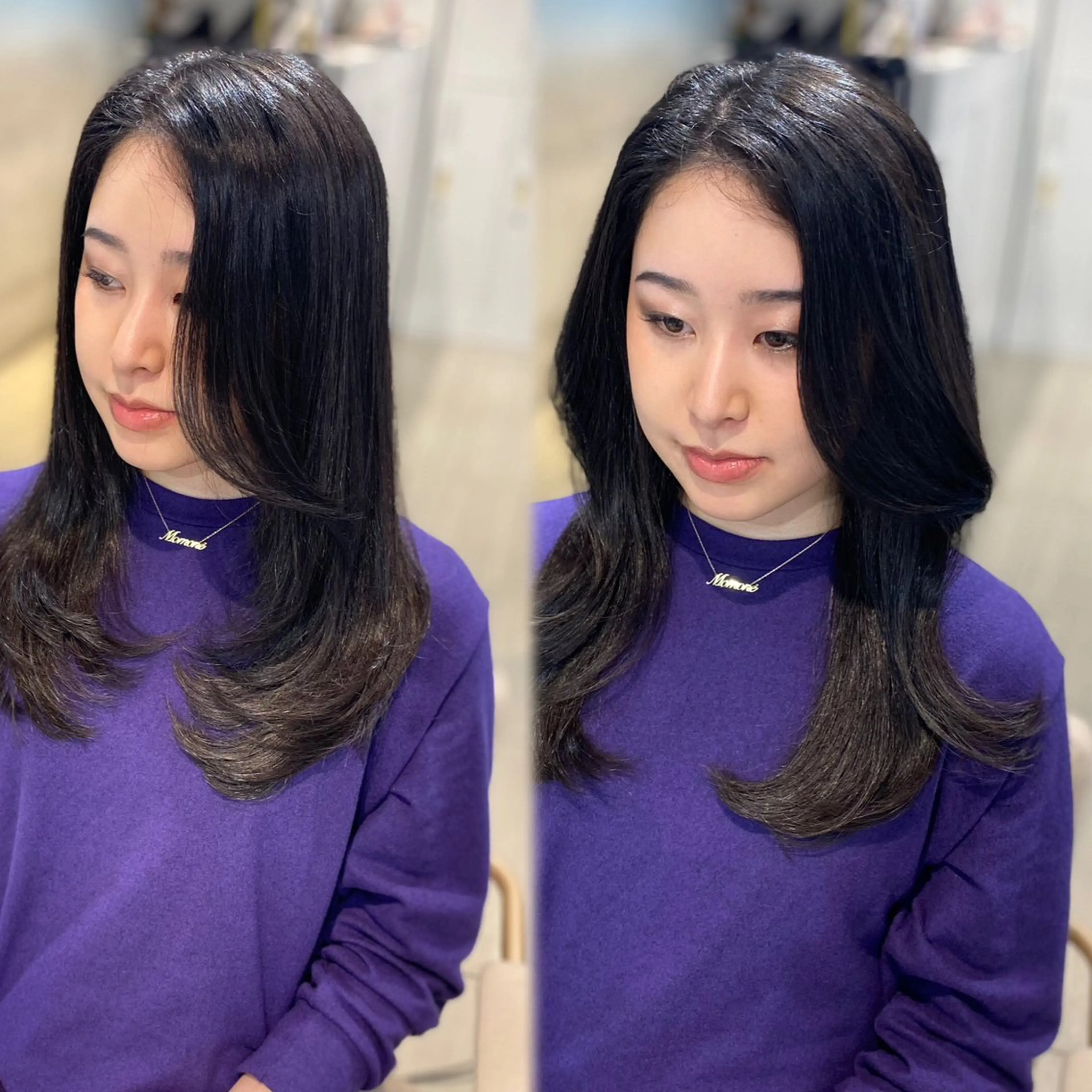 ロング カラー 髪質改善 カット ヘアカラー トリートメント 韓国風レイヤーカット 💎髪質改善"yuiのヘアスタイル