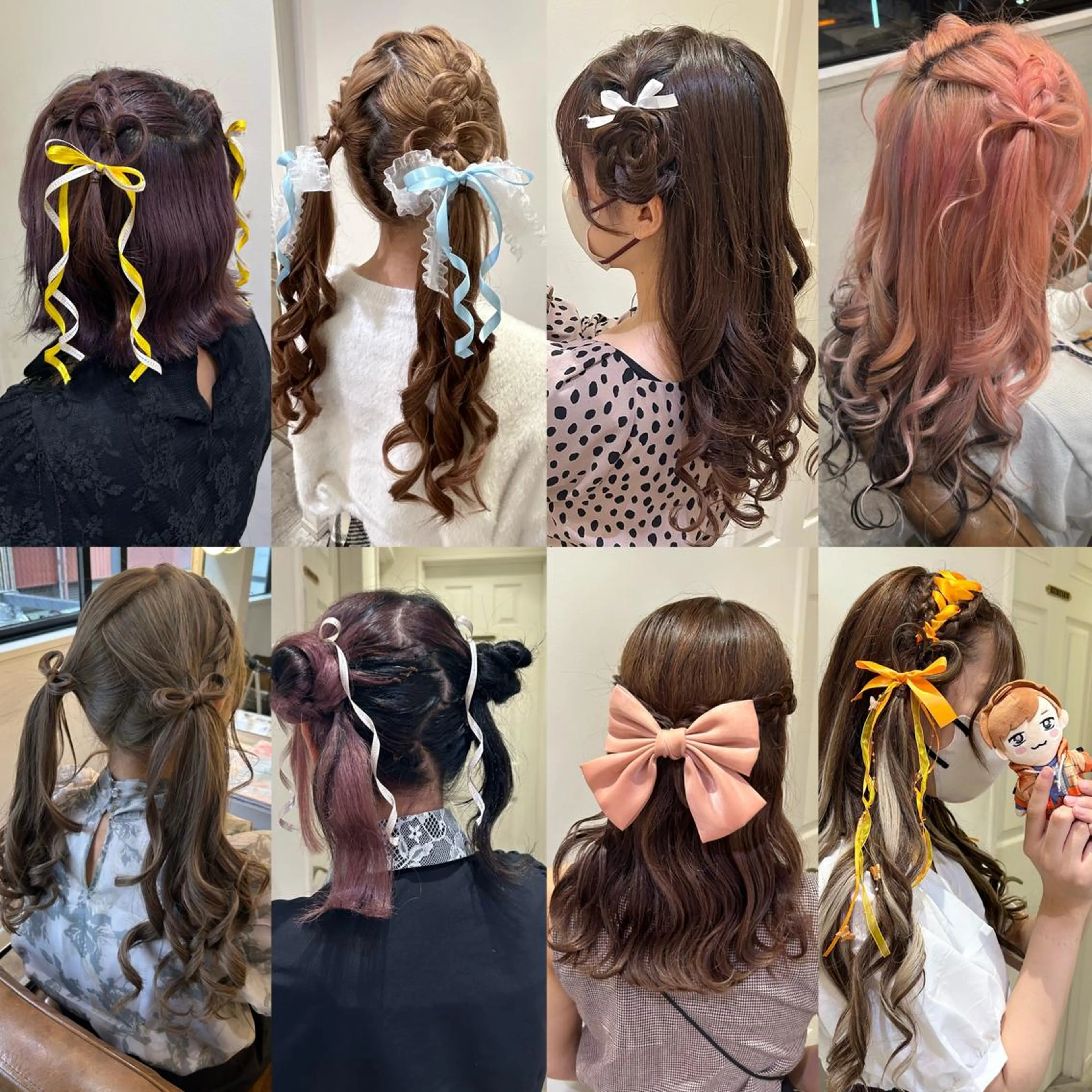 ロング ヘアアレンジ ヘアセット ミユ🎀エクステ 🎨デザインカラーのヘアスタイル