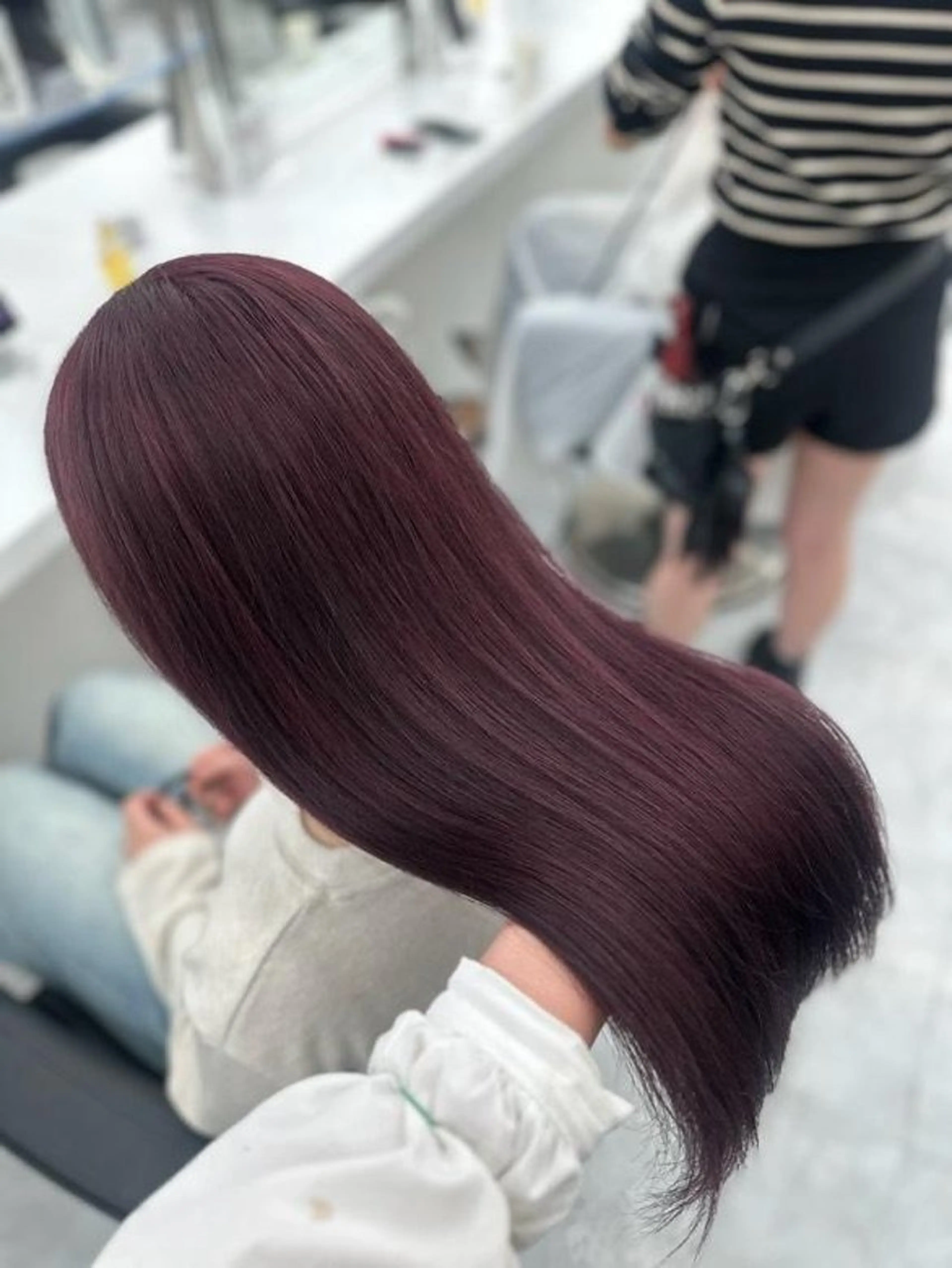 カラー 黒髪 卒業式のヘアスタイル 縮毛矯正 ヘアカラー 🍒renka🍒 ボブ/ショート/暖色のヘアスタイル