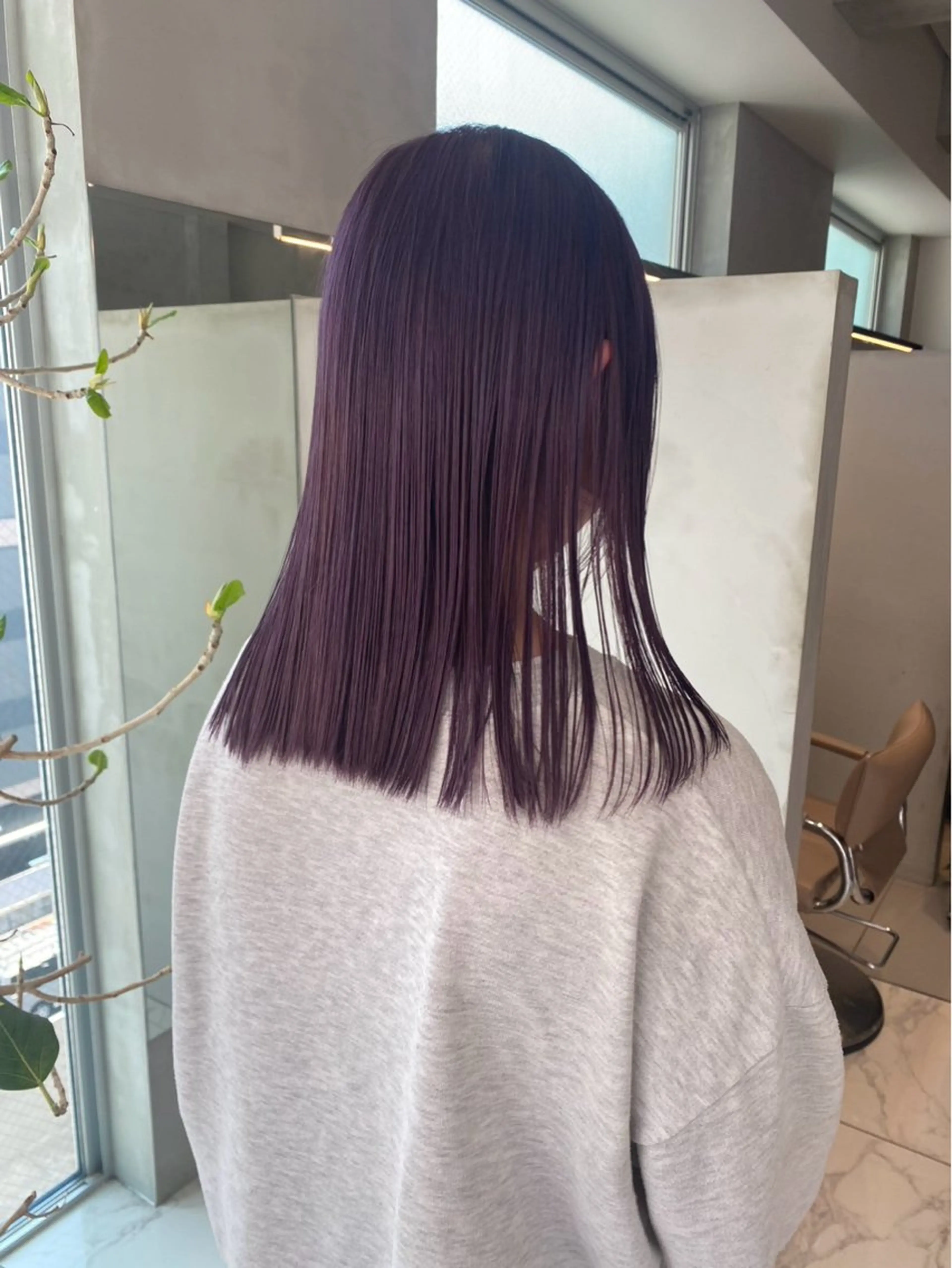 セミロング カラー Rena/ 透明感カラー🖤🫧のヘアスタイル
