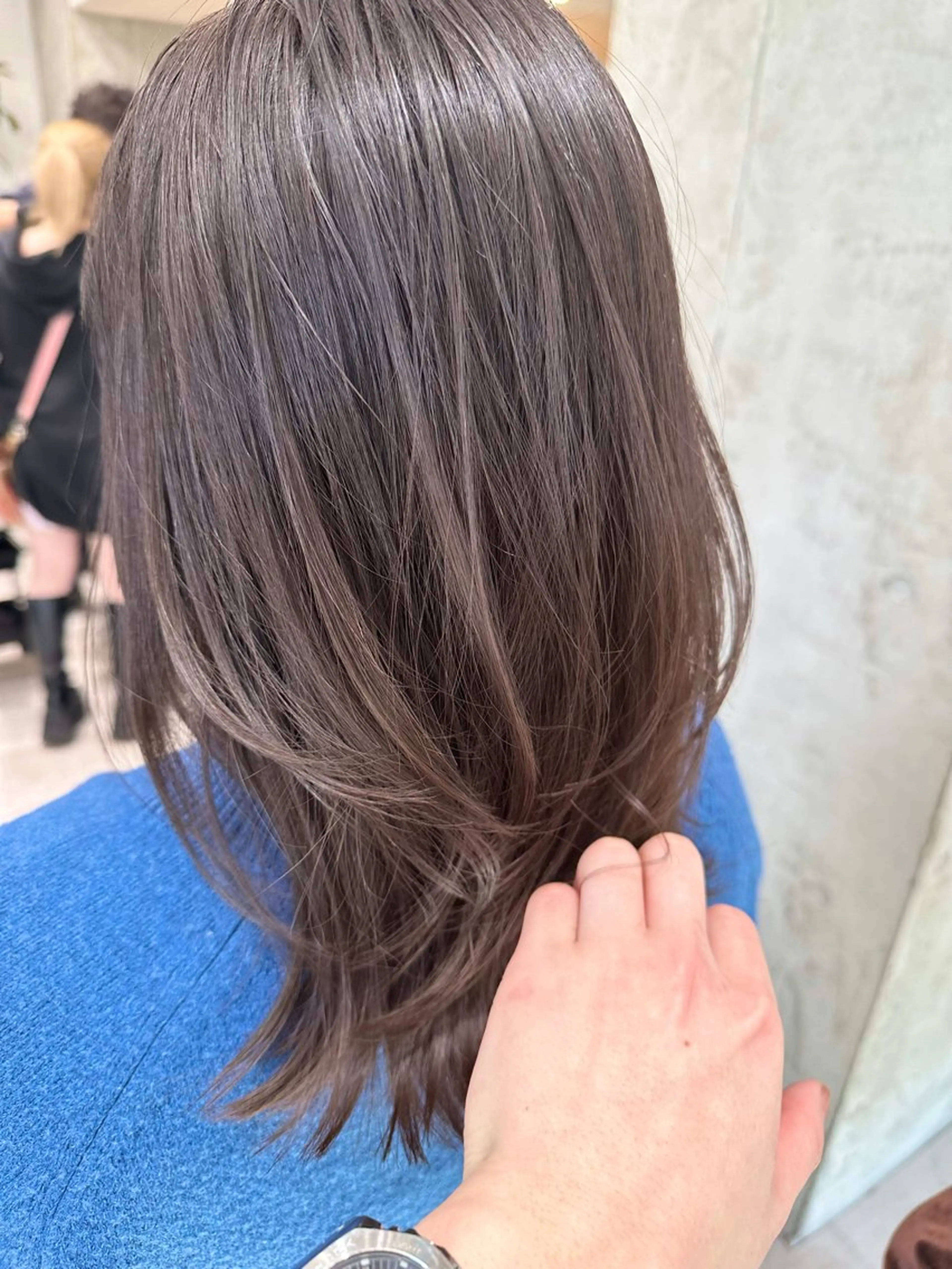 ミディアム カット ヘアカラー トリートメント ✨透明感カラー/縮毛 恵比寿HAYATO✨のヘアスタイル