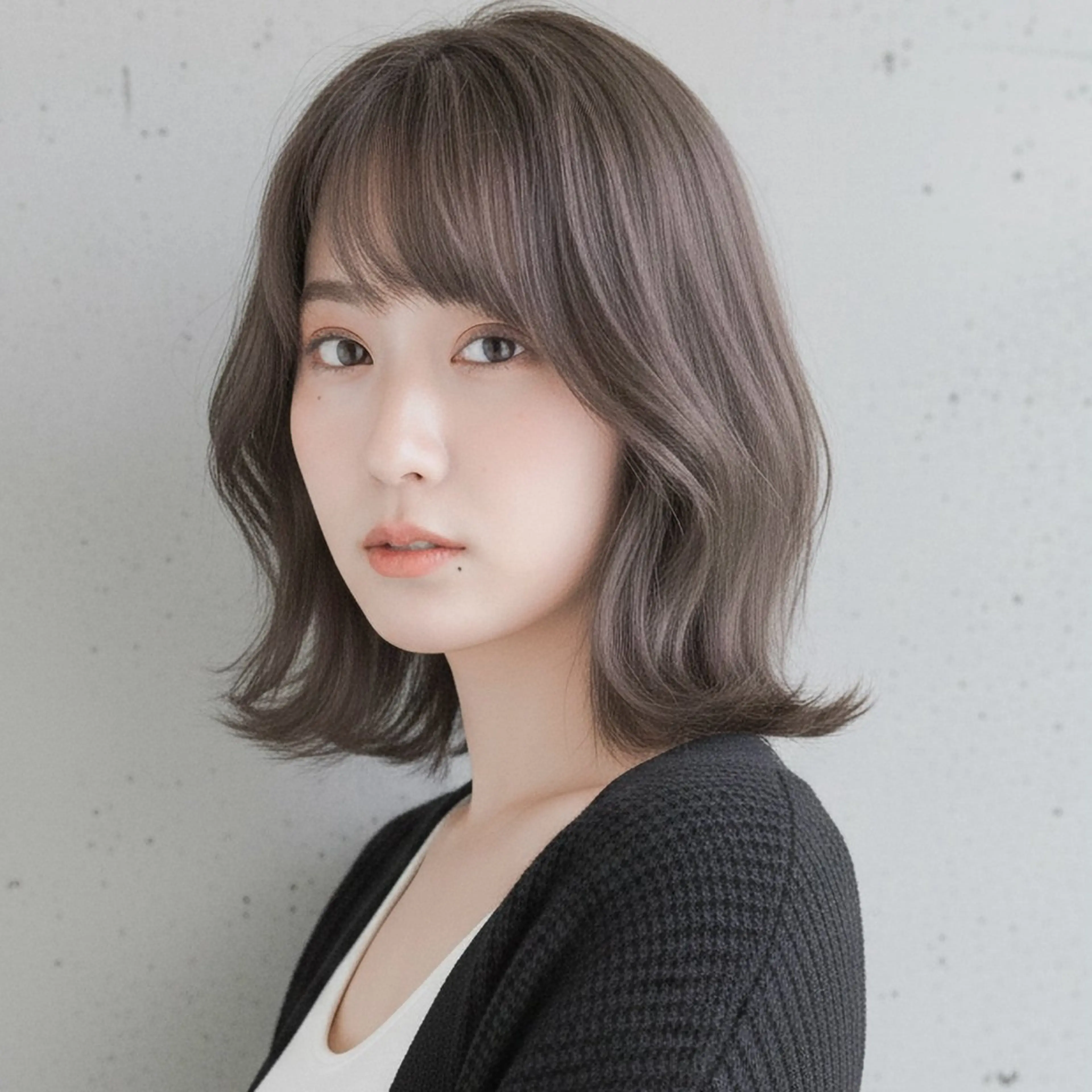 ミディアム カット ヘアカラー ハッシュカット 田窪珠妃のヘアスタイル