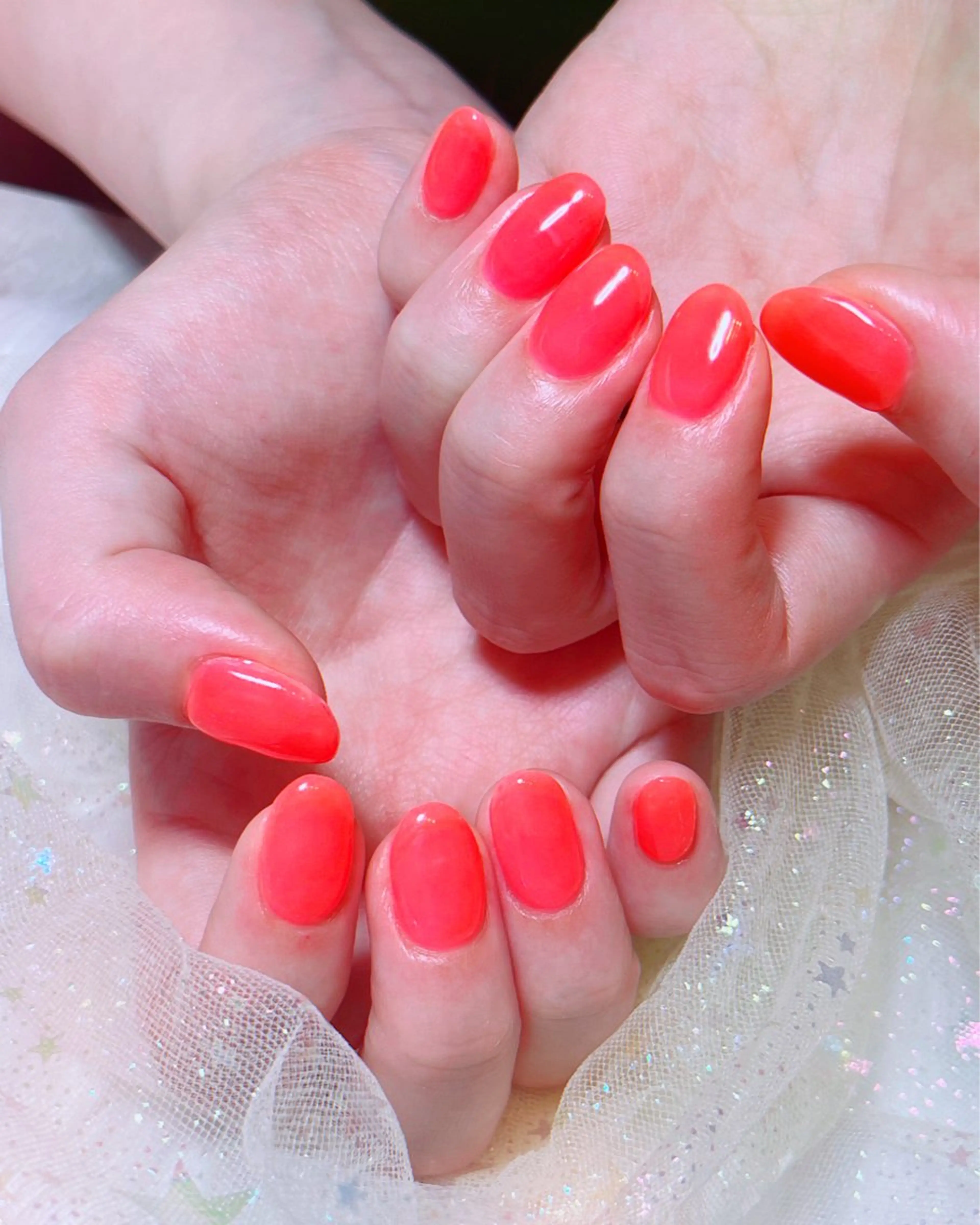 ネイル ワンカラーネイル オレンジ ハンドネイル ruirui.naildesign所属・RUI ☆のネイルデザイン