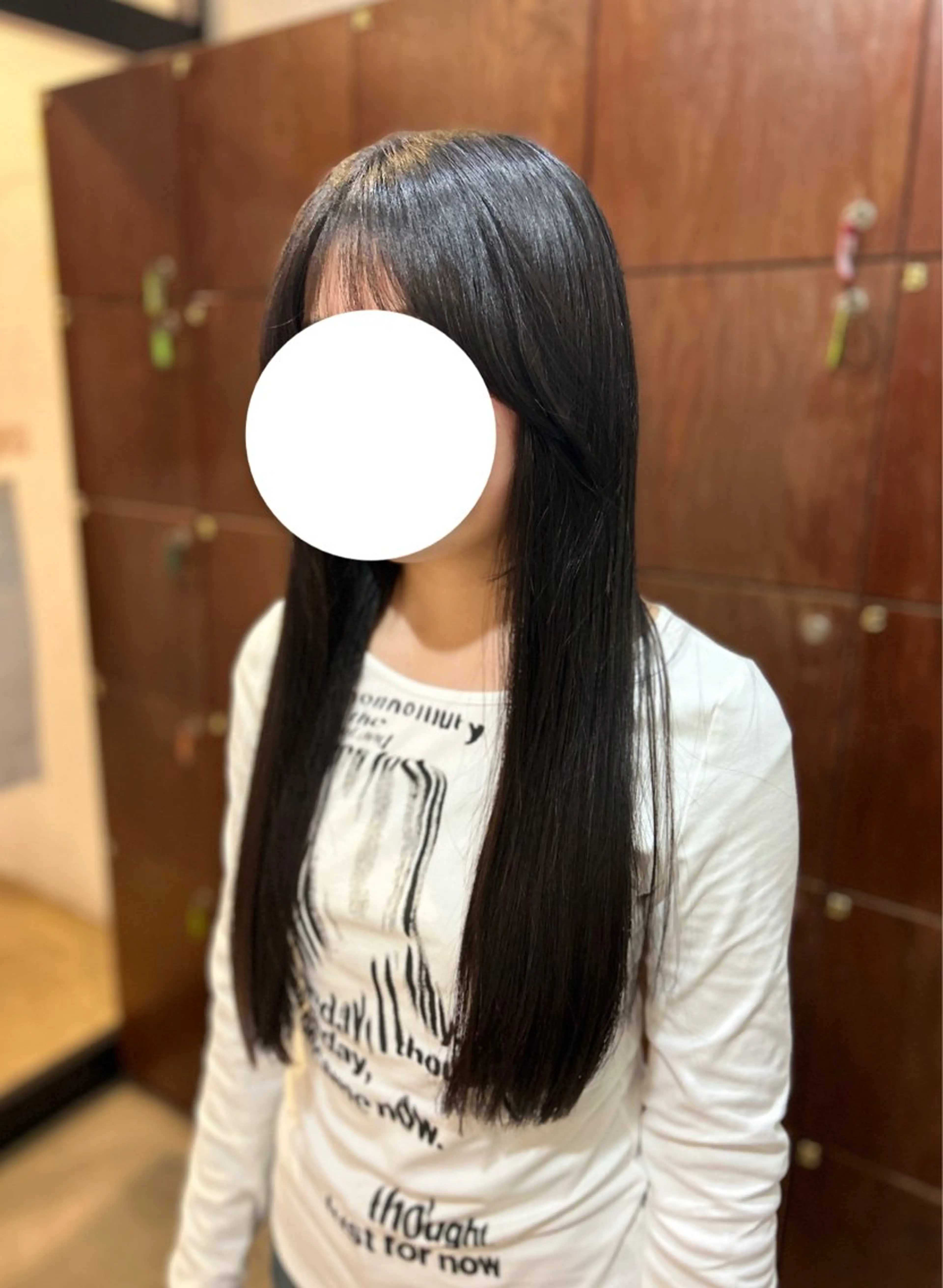 ロング 天使の羽バング・フェザーバング 韓国風ヘア レイヤーカット ロング 💜ひな💜縮毛矯正 /透明感/韓国ヘアのヘアスタイル