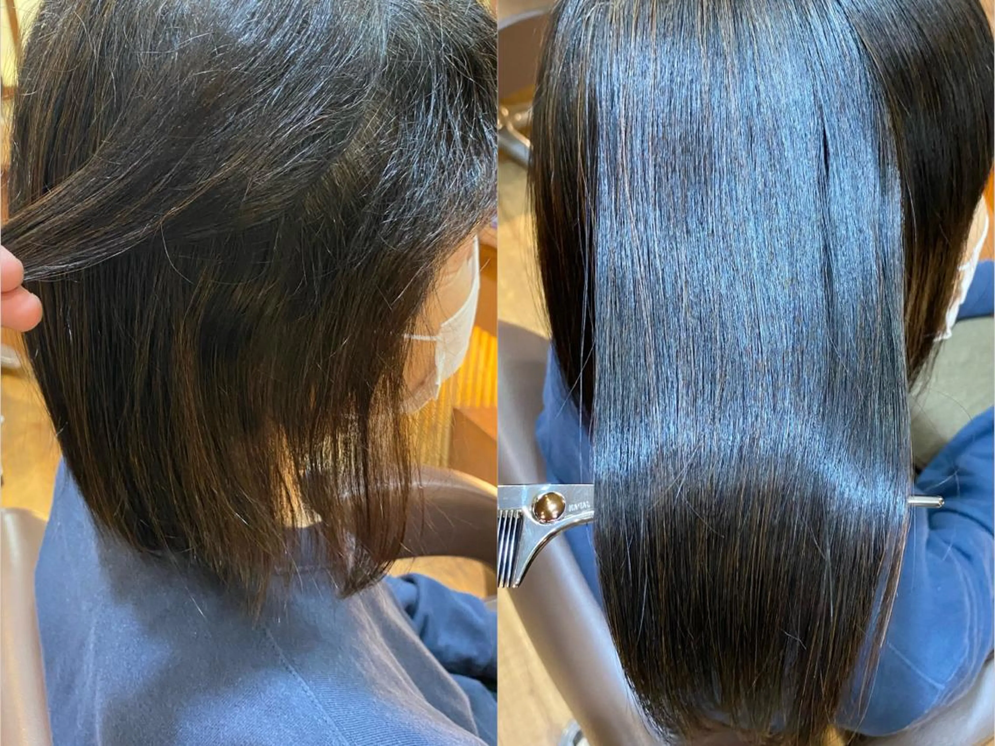 ミディアム カット 縮毛矯正 トリートメント 菅村 勇亮のヘアスタイル