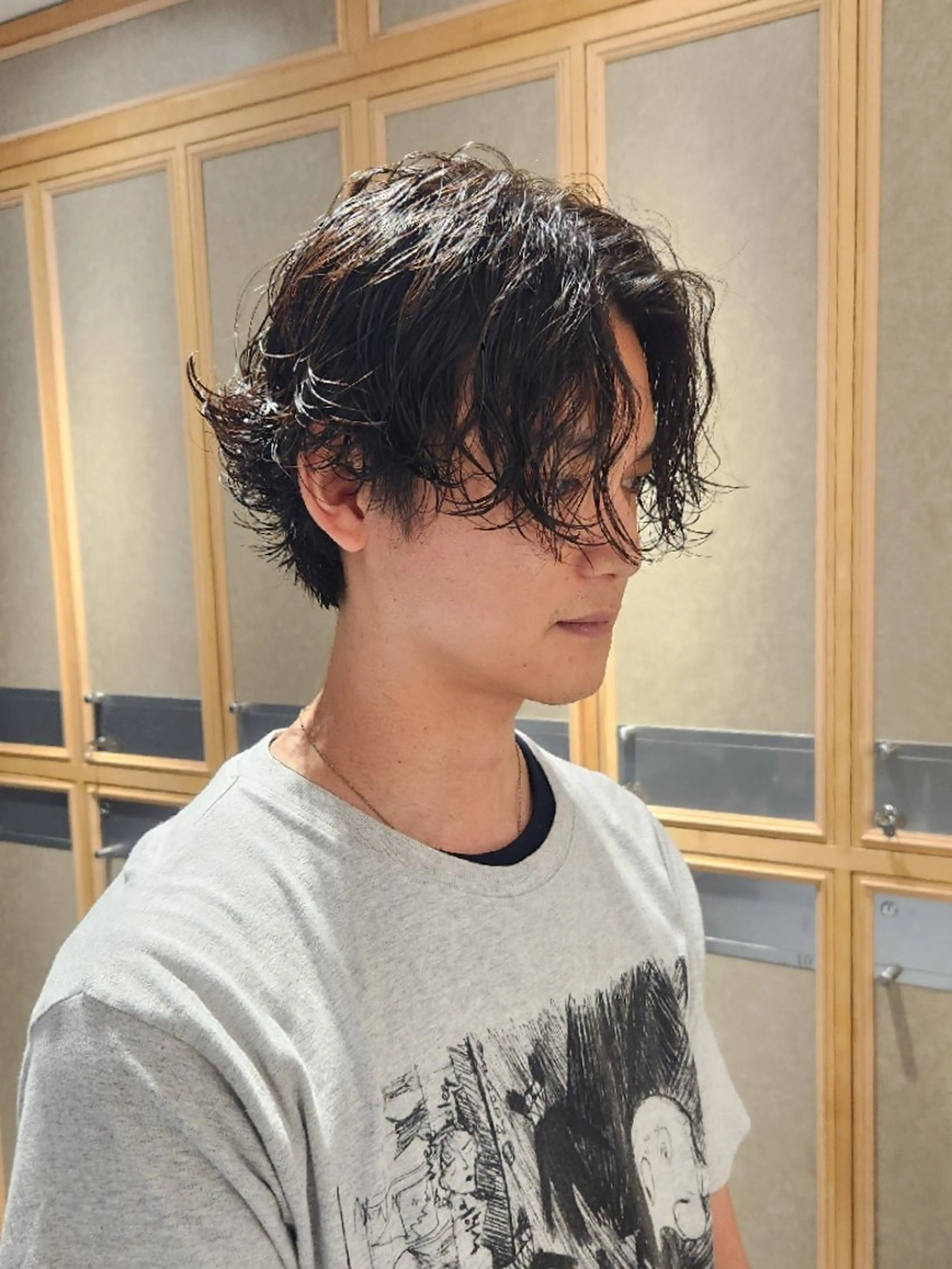 パーマ メンズ カット パーマ ヘッドスパ ヘアセット RUA💜‪ ボブカット💜のヘアスタイル