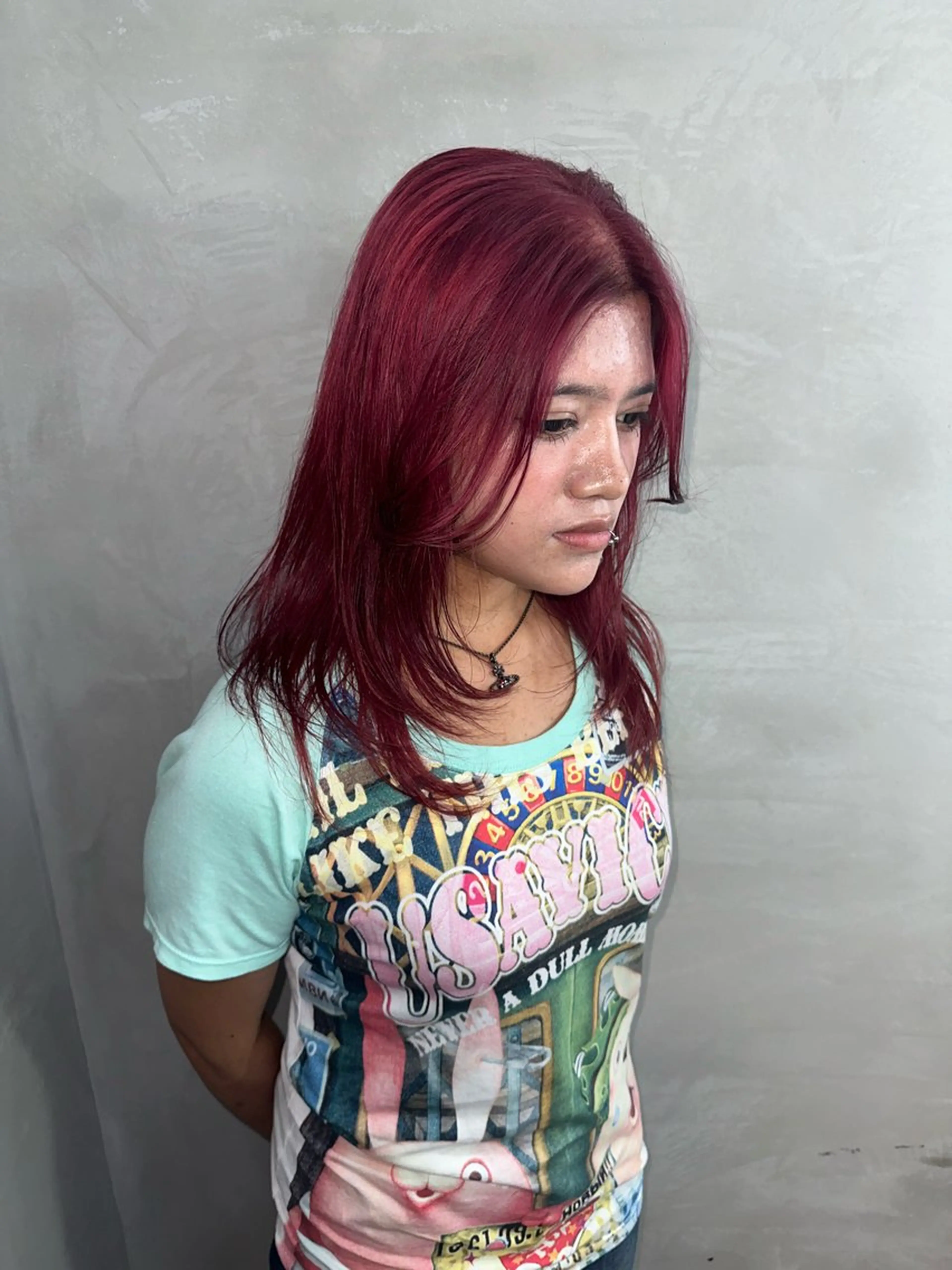 セミロング カット ヘアカラー トリートメント ブリーチ・レイヤ ー特化🔥 ちかまるのヘアスタイル