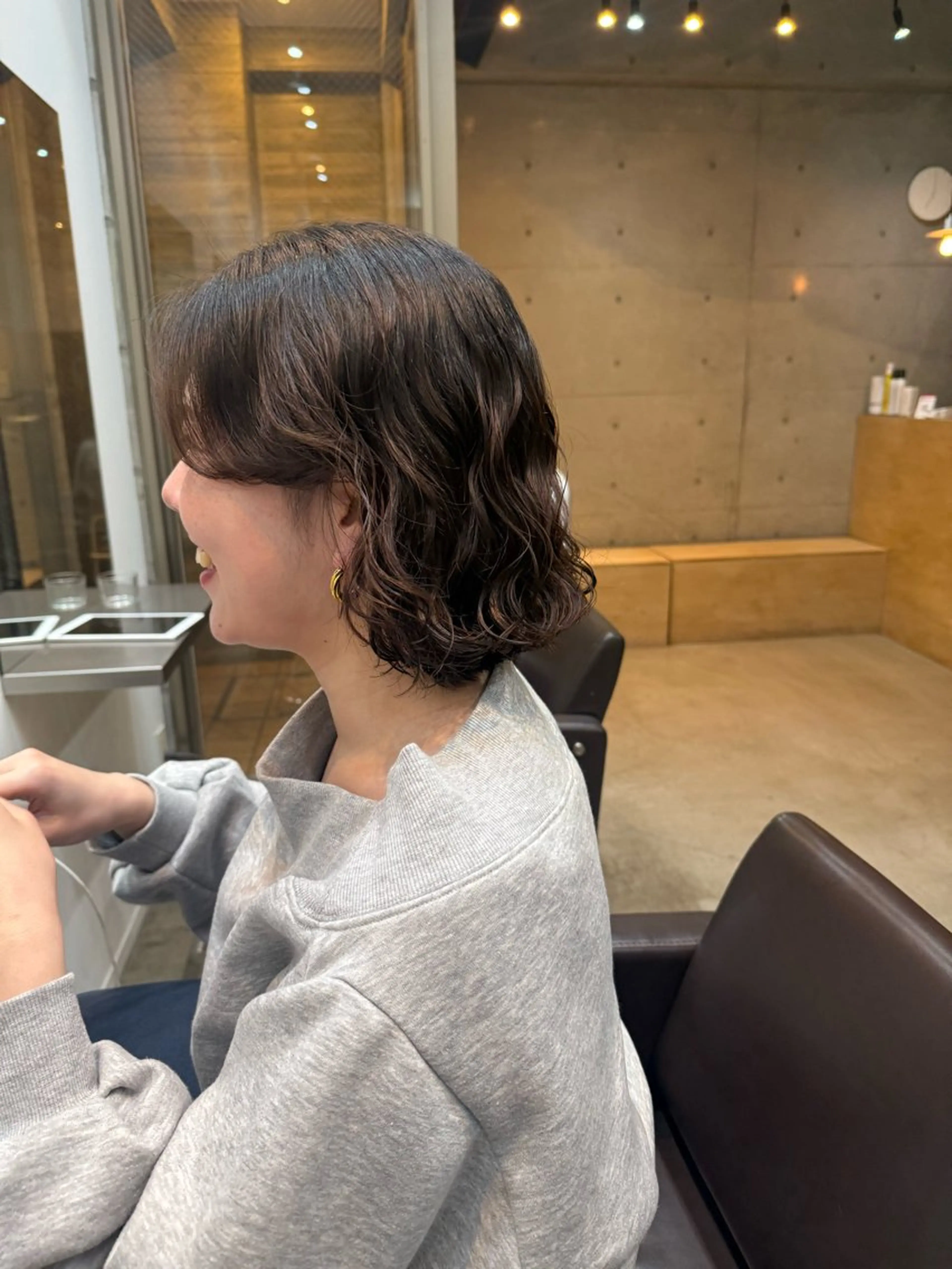 ミディアム カット パーマ トリートメント デジタルパーマ/ ウェーブパーマ/神野のヘアスタイル