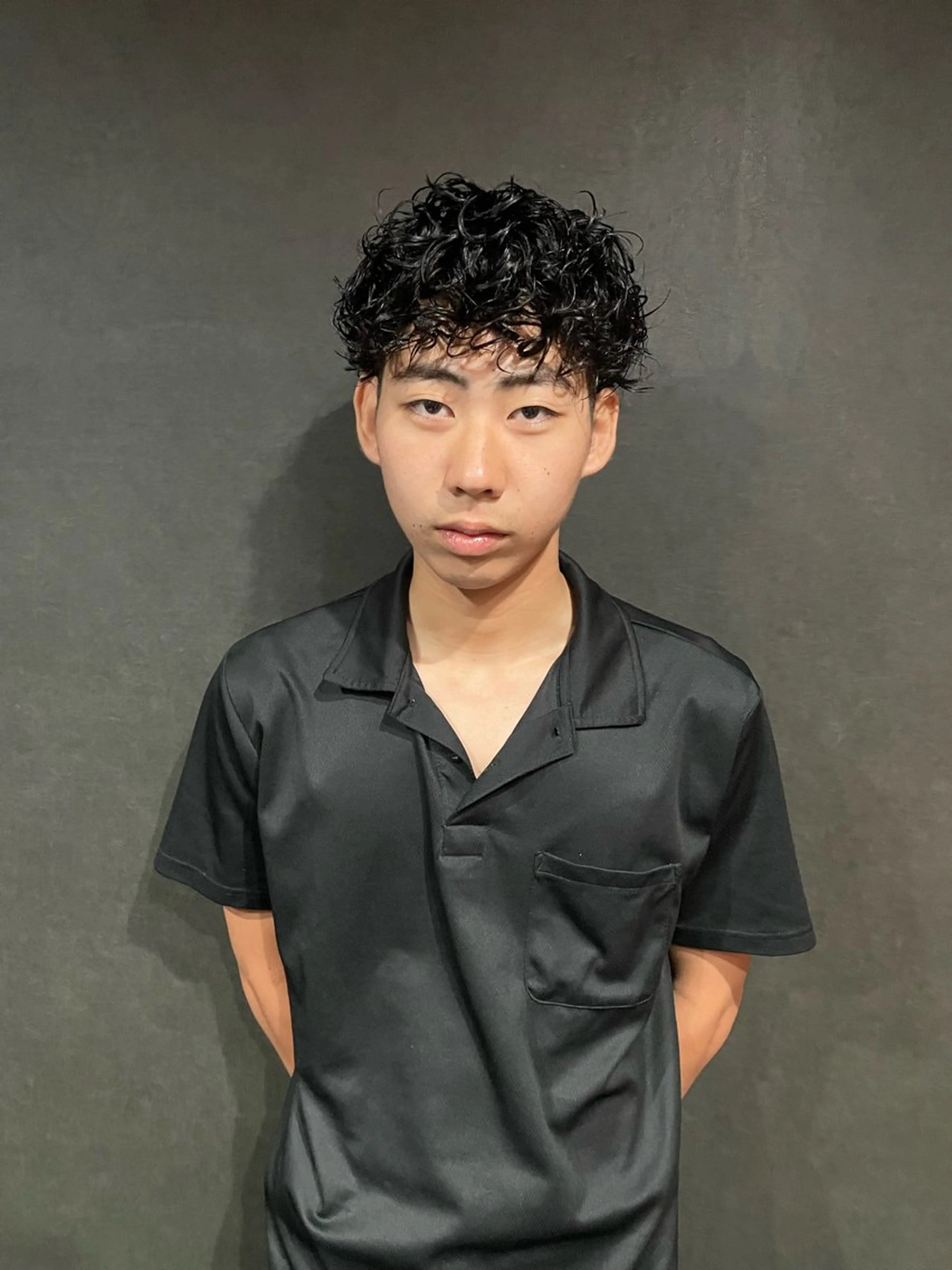 ミディアム パーマ メンズ カット パーマ Les Mainsのヘアスタイル