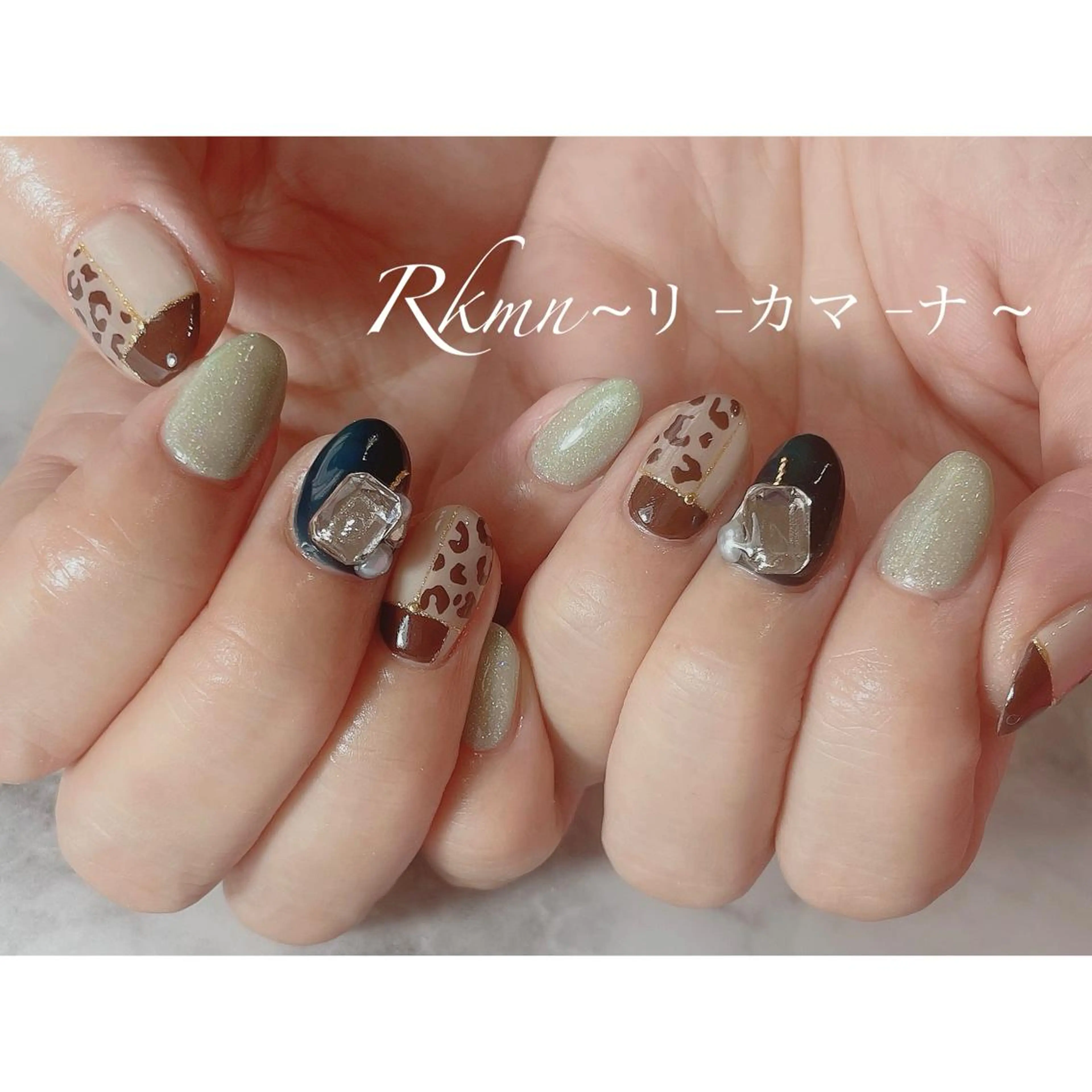 ネイル アニマル柄 アートネイル 春ネイル ハンドネイル フットネイル ハンドケア Rkmn ~リ-カマ-ナ~のネイルデザイン