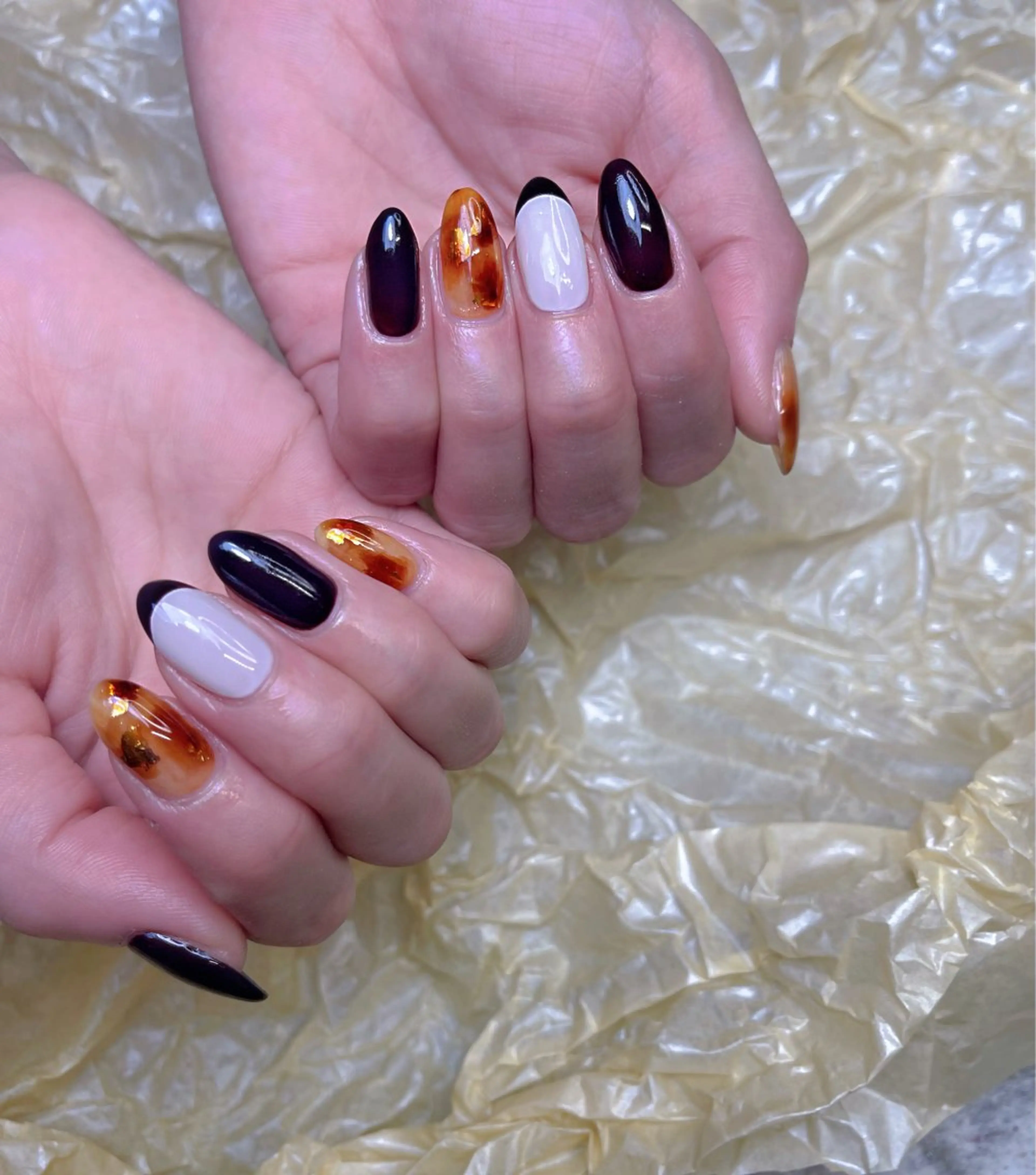 ミディアム めぐみのネイルサロン スタッフ練習のネイルデザイン