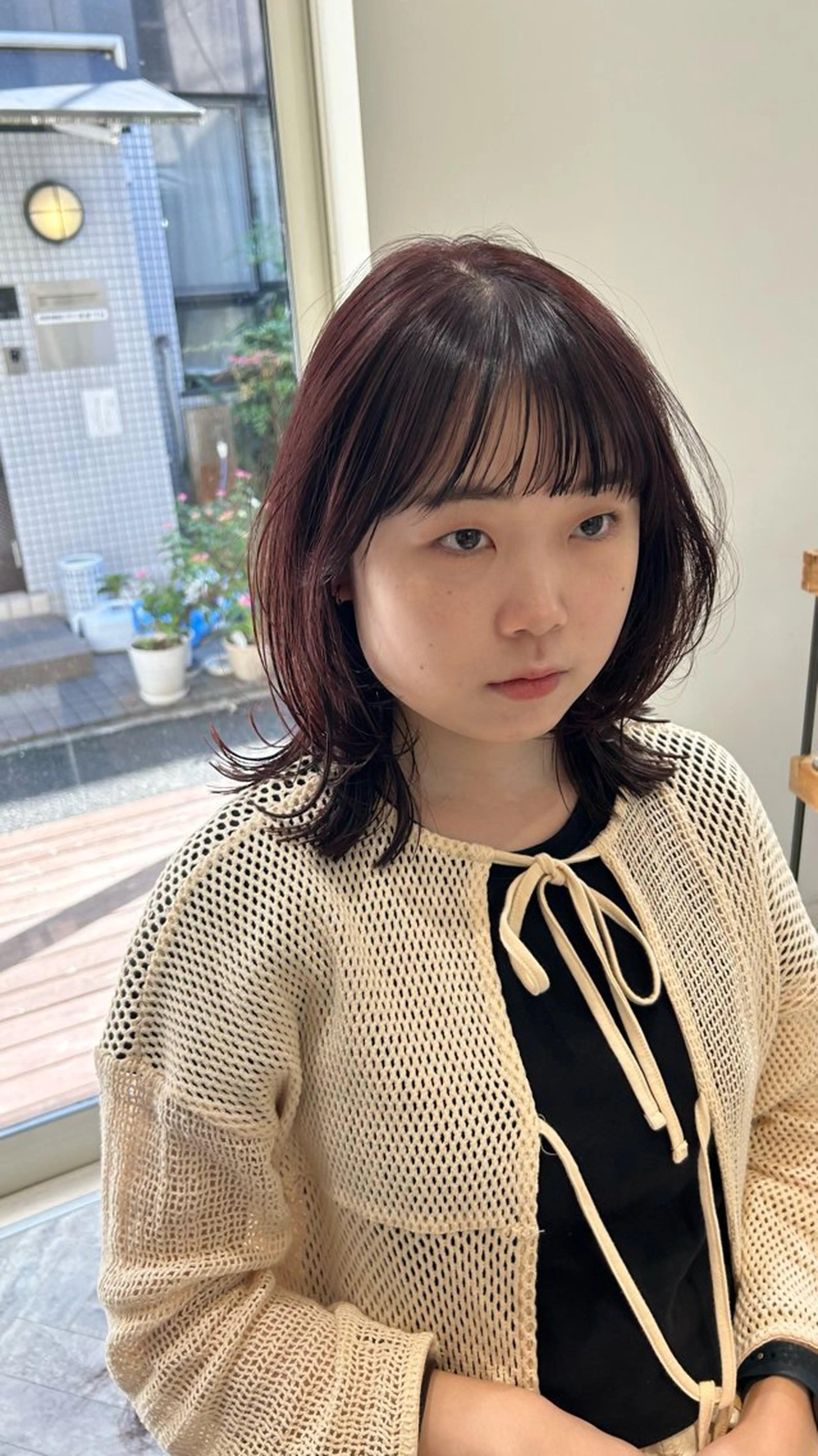 ミディアム カラー カット ヘアカラー トリートメント じゅわっと暖色カラー 🍊Moemiのヘアスタイル