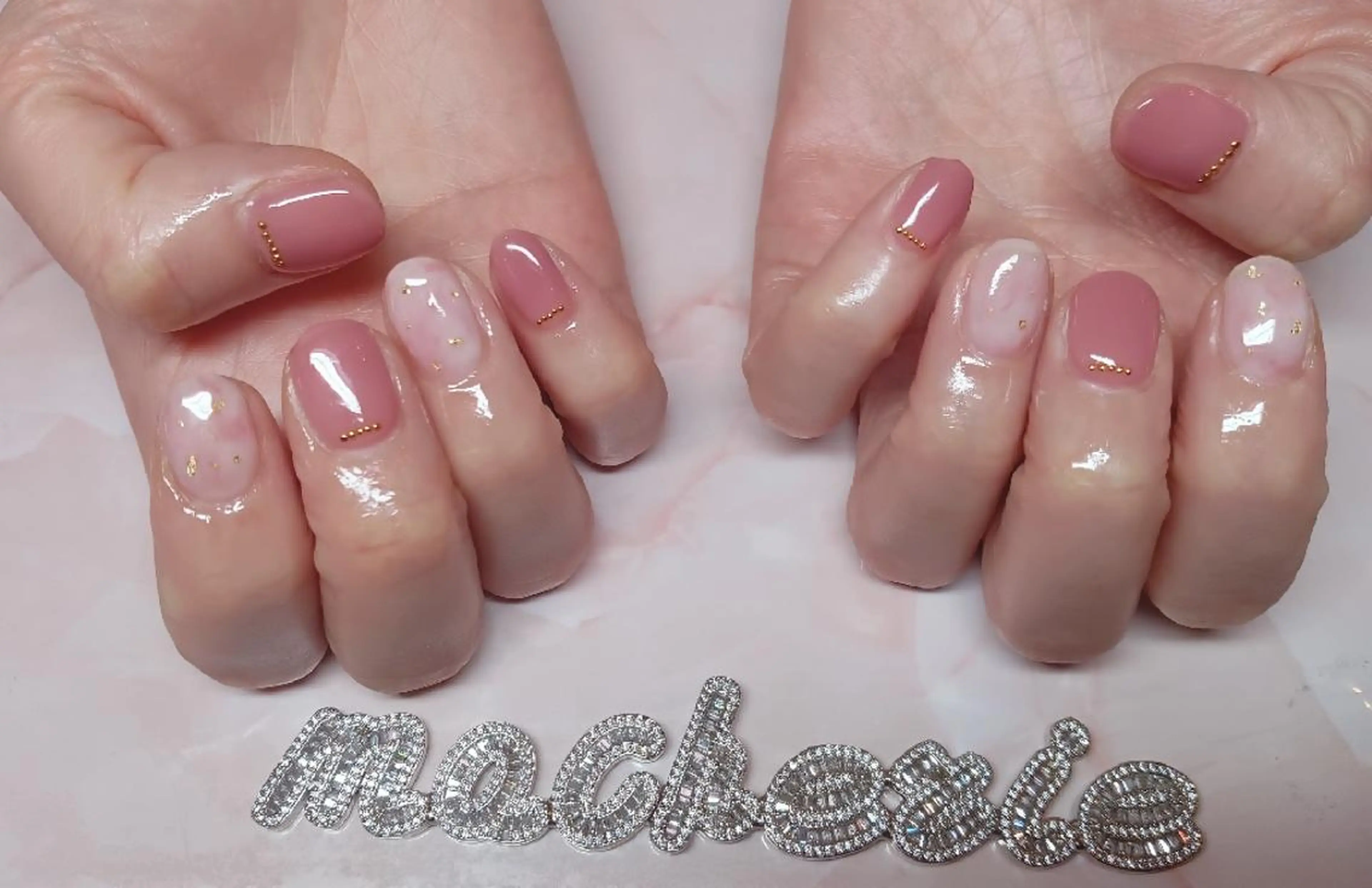 ネイル ピンク 春ネイル ハンドネイル Nail Salon macherieのネイルデザイン