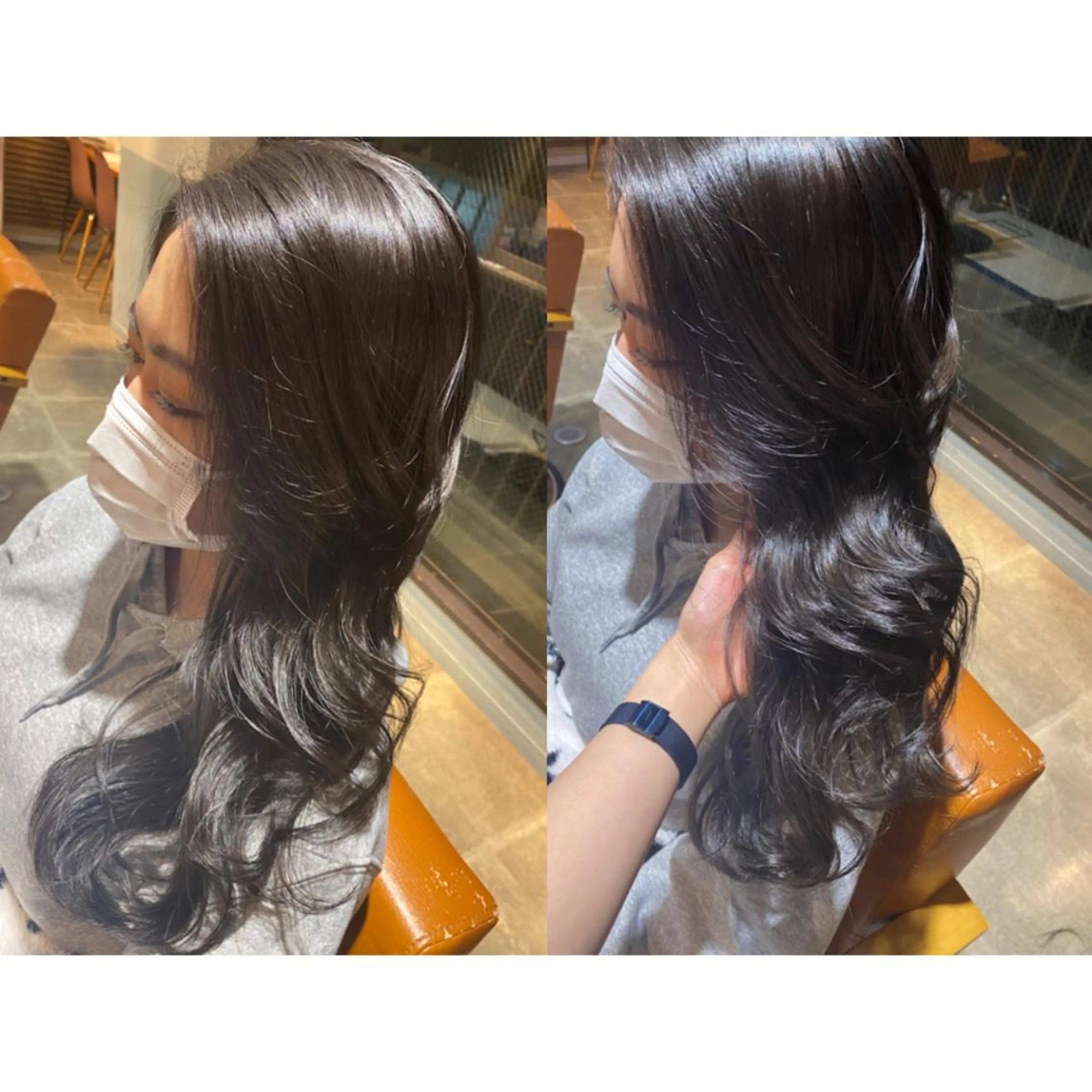 カラー ダークグレー カット トリートメント 🐻結んで可愛い hair EMI🐻のヘアスタイル