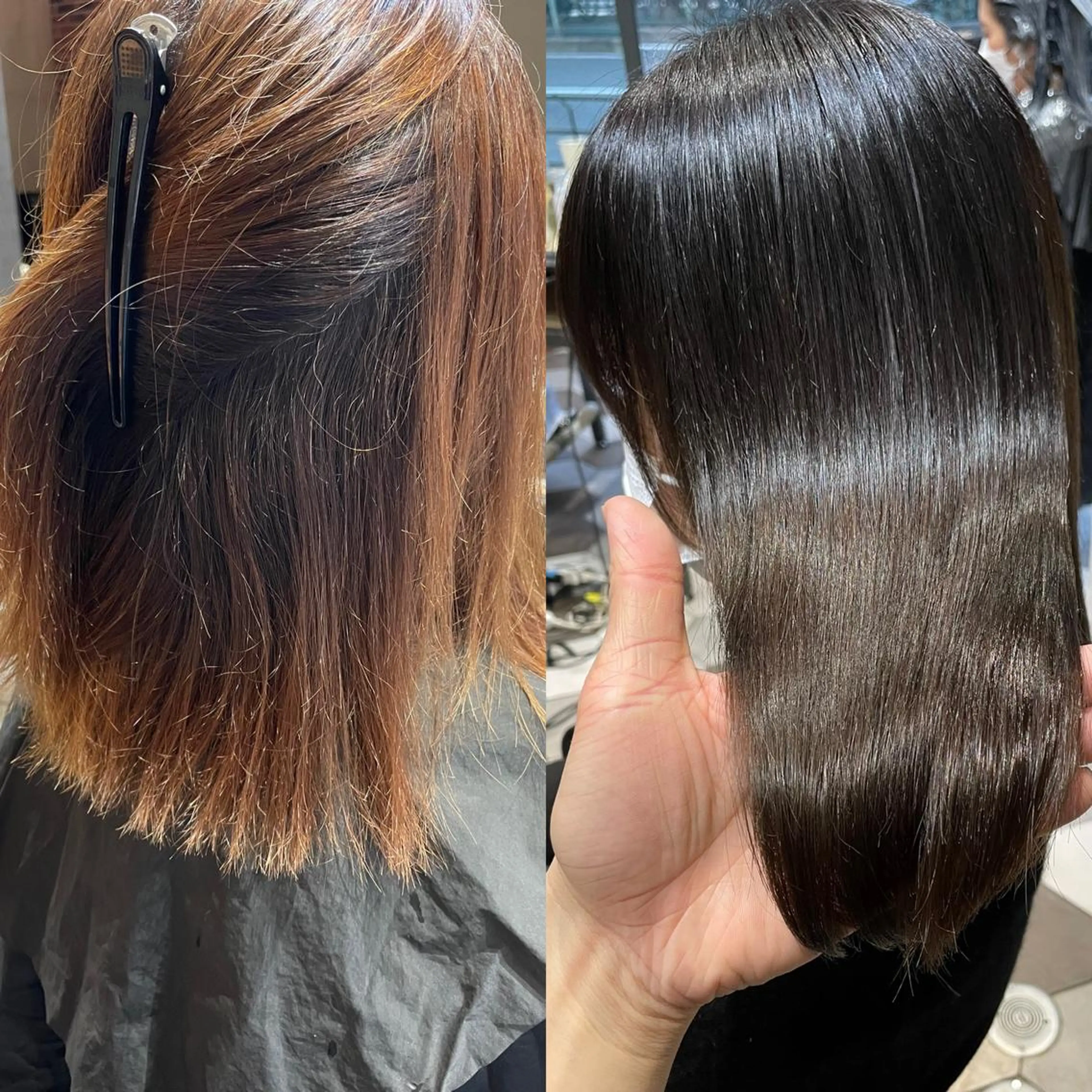 ミディアム カラー 髪質改善 縮毛矯正 カット ヘアカラー 縮毛矯正 トリートメント 縞田 健一のヘアスタイル