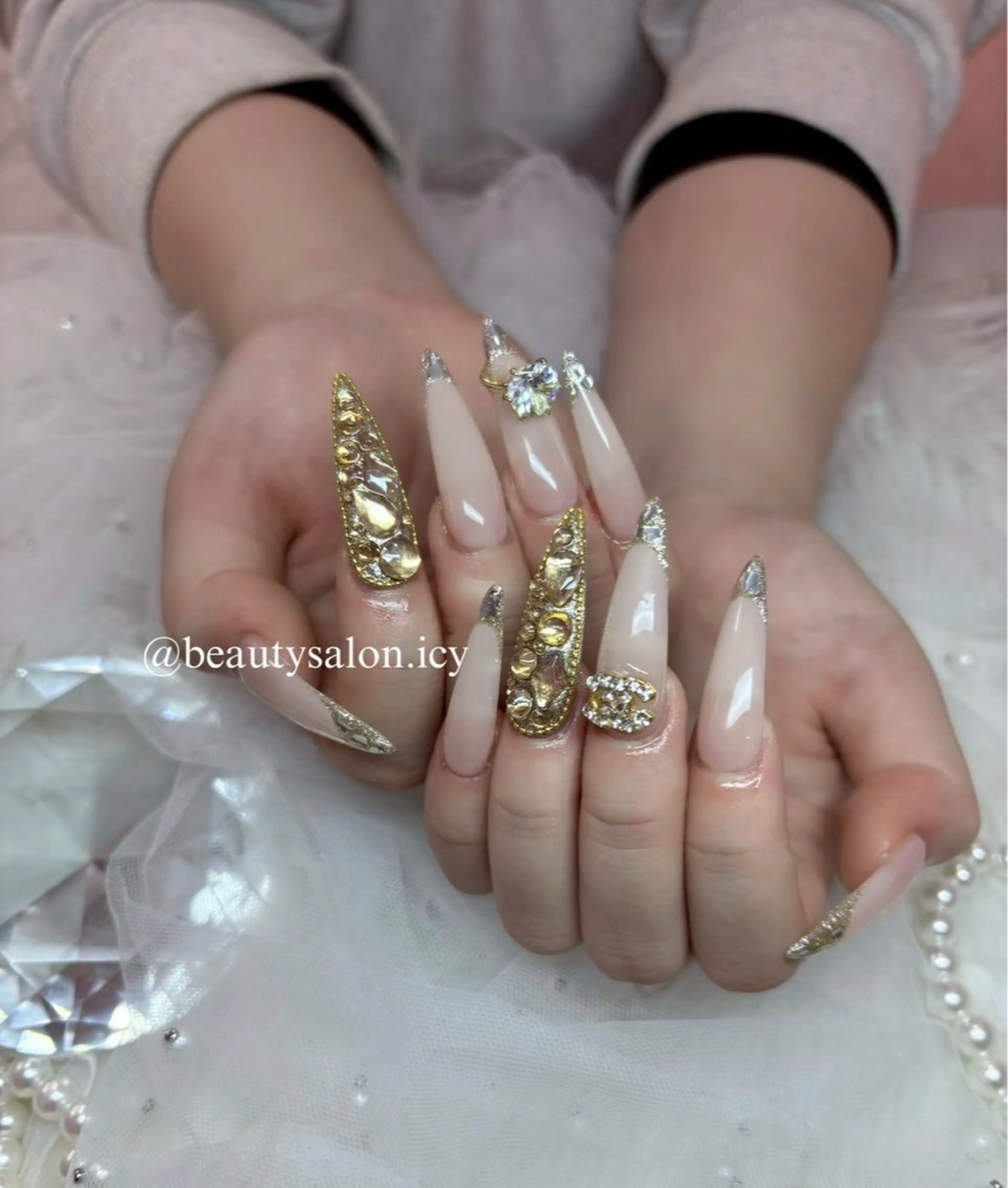 ネイル ロングネイル スカルプネイル ワンホンネイル ハンドネイル icy nail れいあのネイルデザイン
